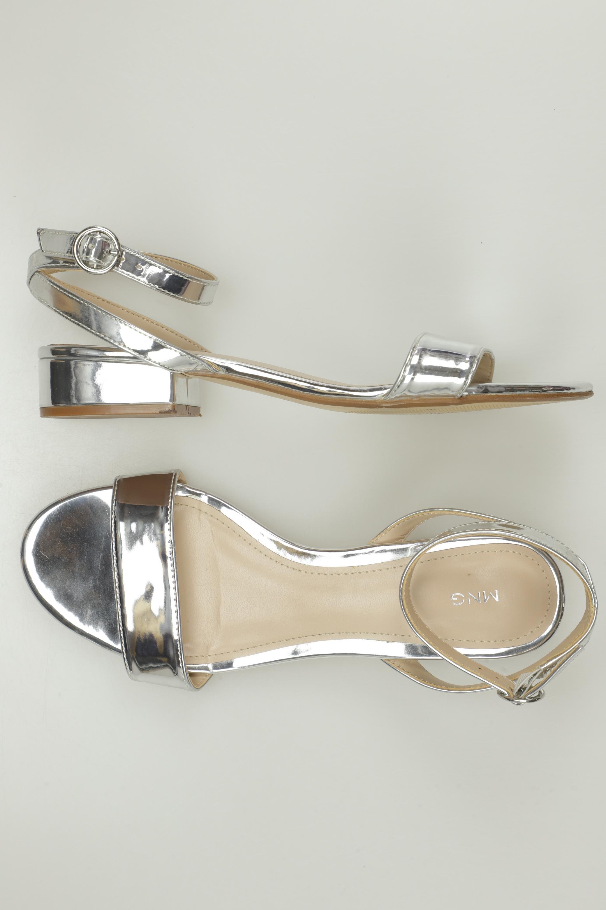 

Mango Damen Sandale, silber, Gr. 37