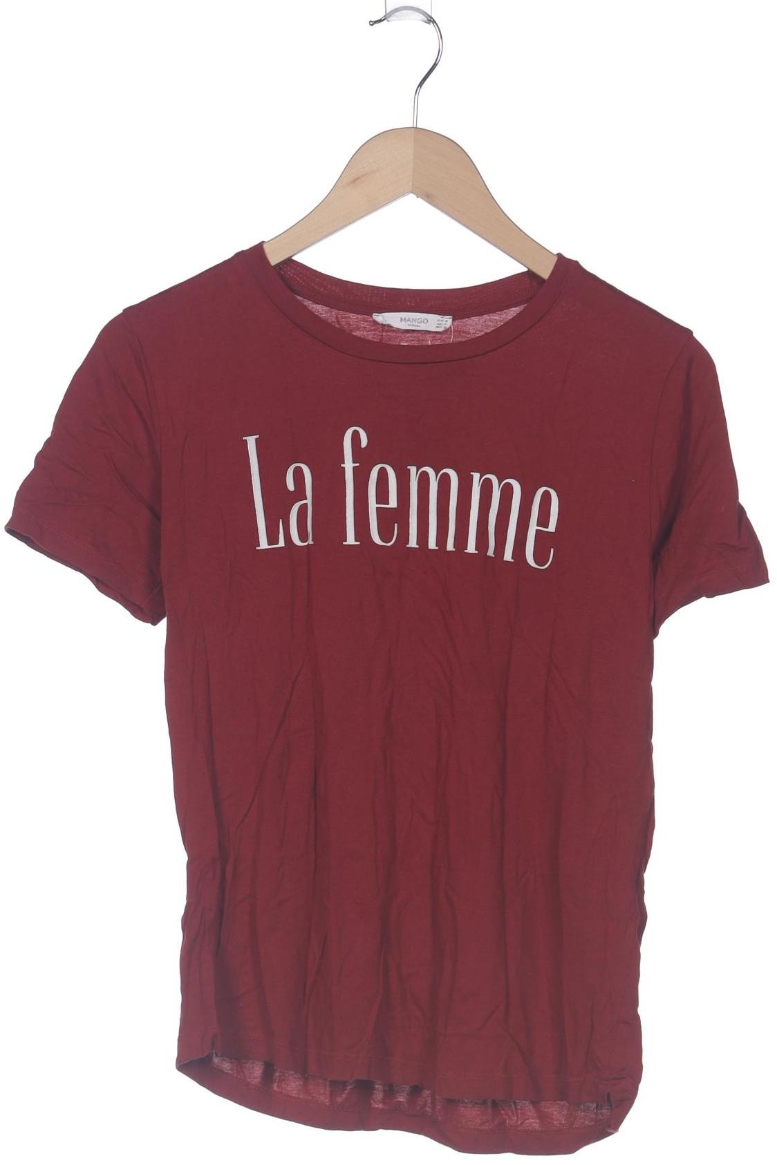 

Mango Damen T-Shirt, bordeaux, Gr. 38