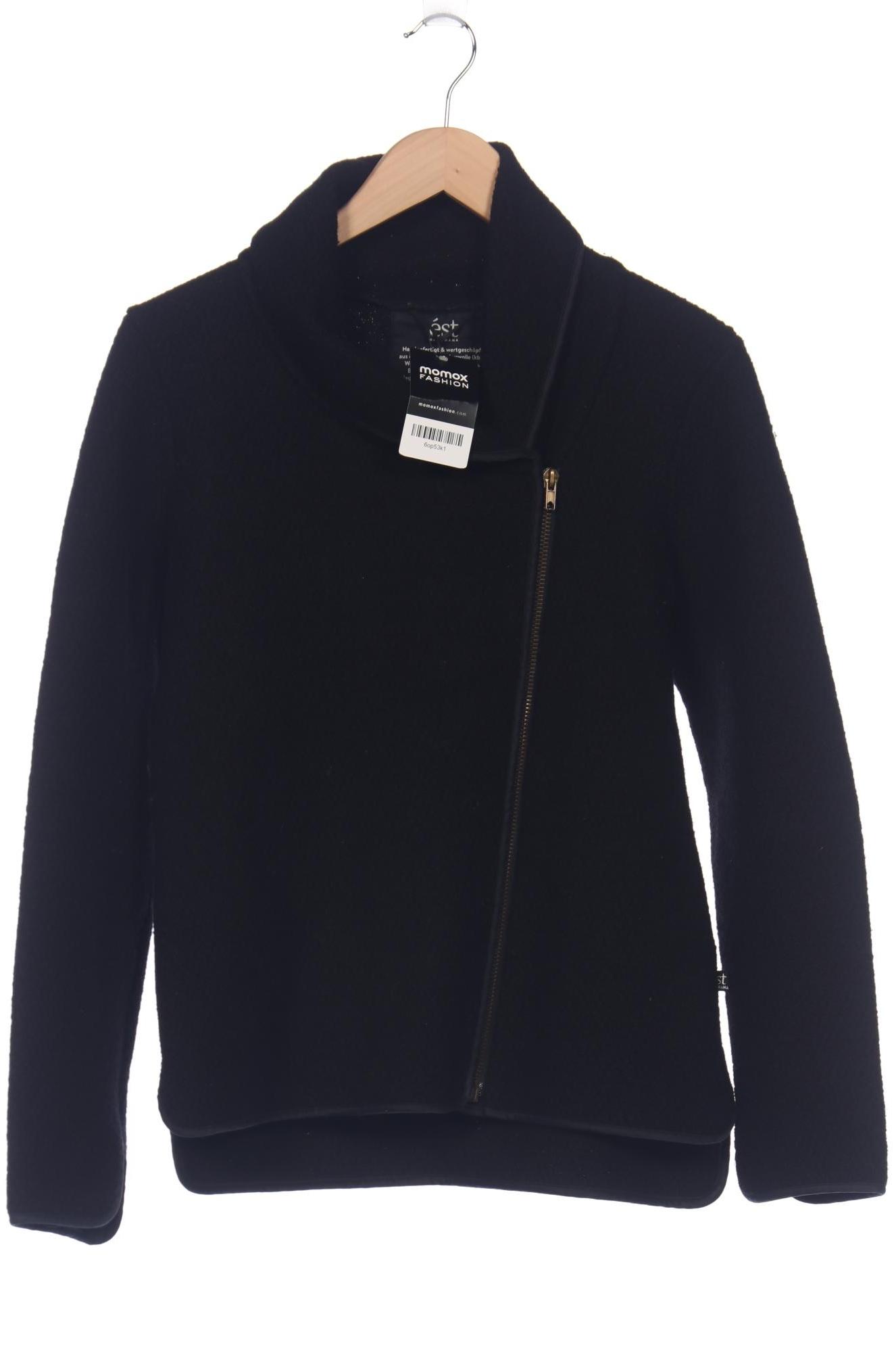 

manomama Damen Strickjacke, schwarz, Gr. 38