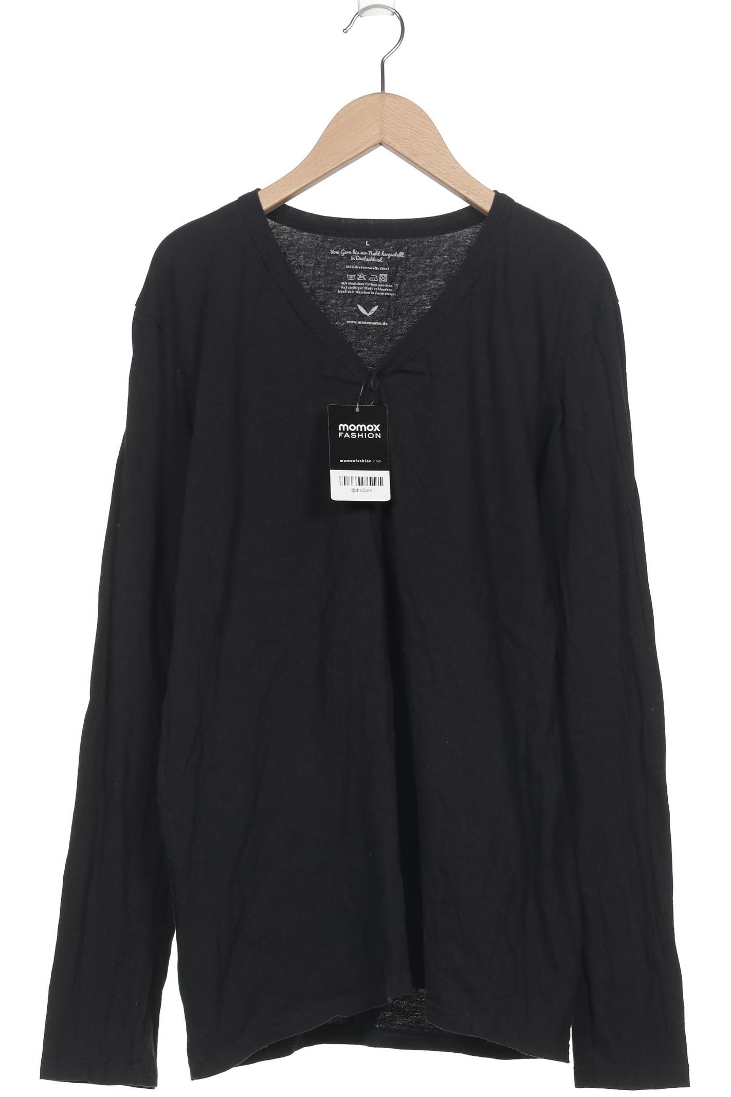 

manomama Herren Langarmshirt, schwarz, Gr. 52