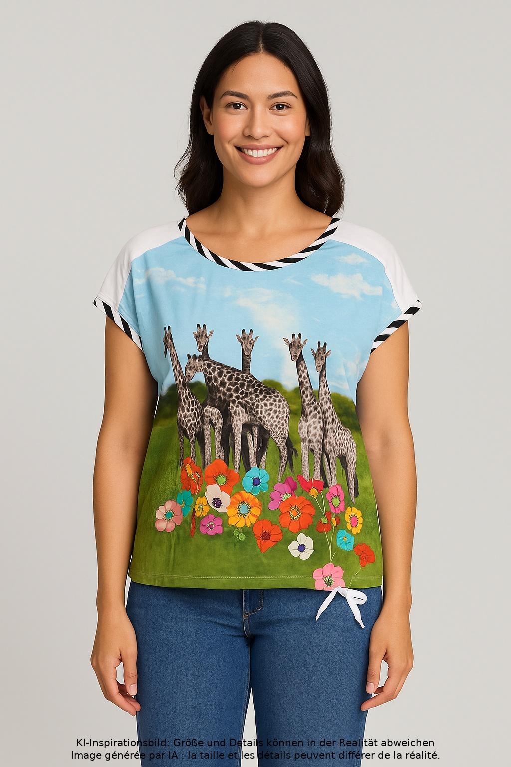 

Marc Cain Damen T-Shirt, mehrfarbig, Gr. 38