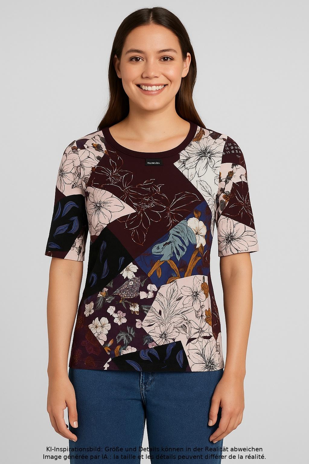 

Marc Cain Damen T-Shirt, mehrfarbig, Gr. 34