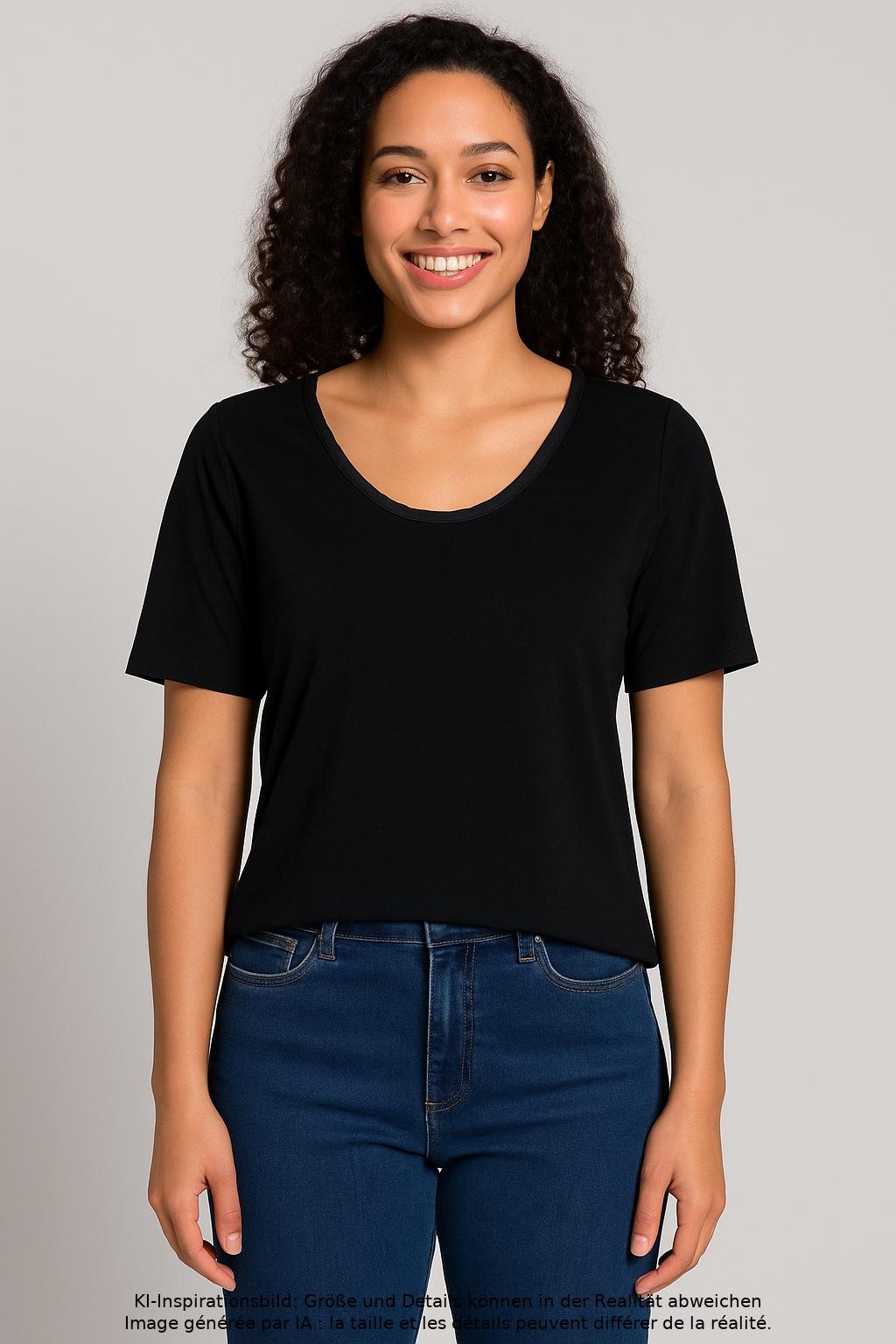 

Marc Cain Damen T-Shirt, schwarz, Gr. 46