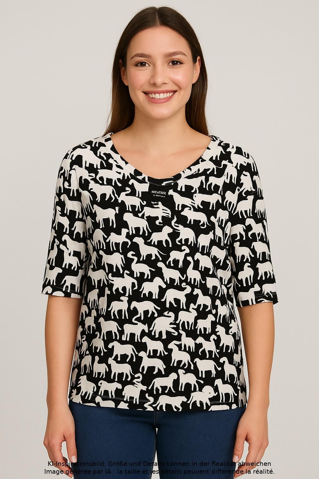 

Marc Cain Damen T-Shirt, mehrfarbig, Gr. 44