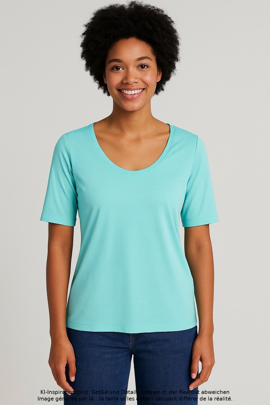 

Marc Cain Damen T-Shirt, türkis, Gr. 46