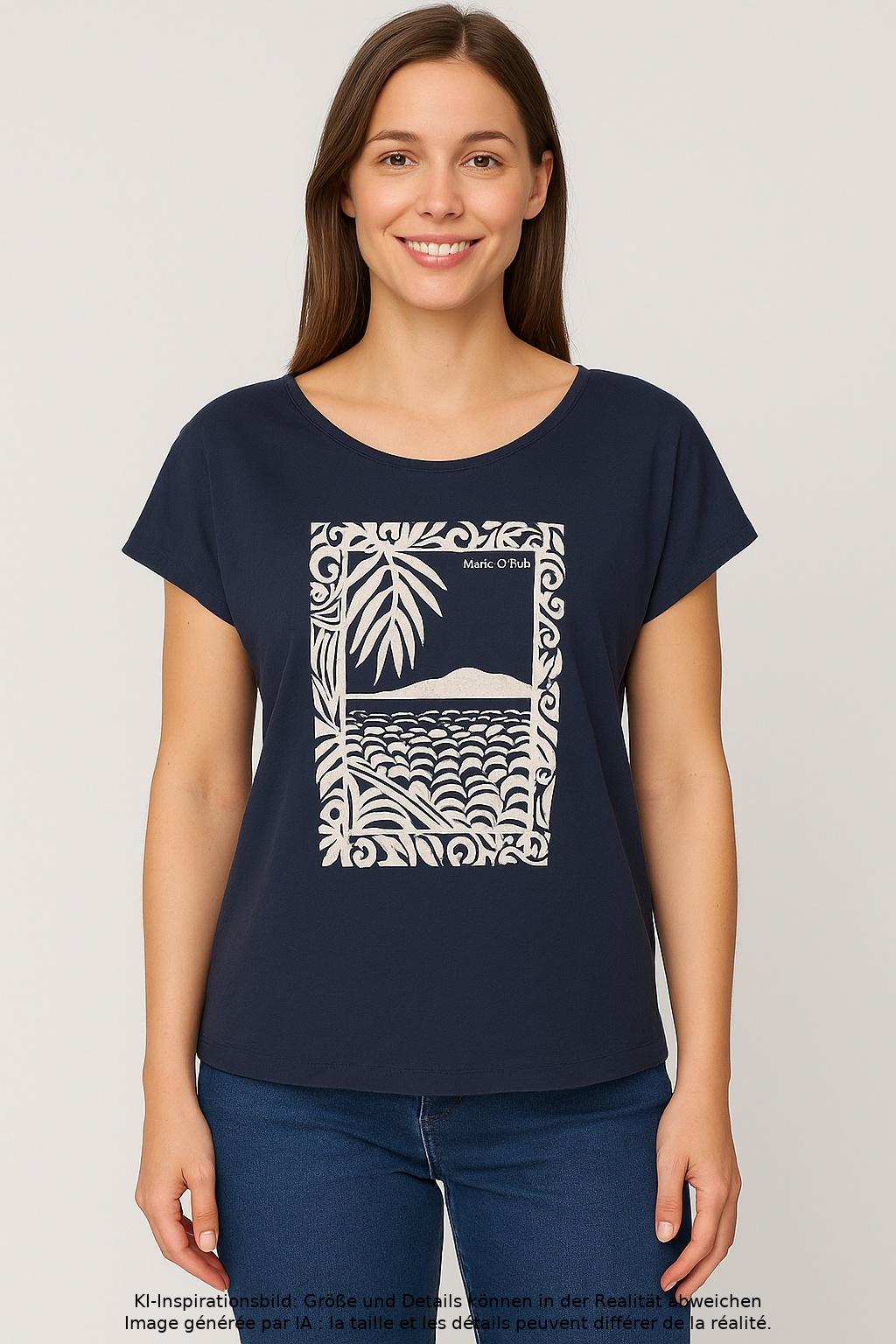 

Marc O Polo Damen T-Shirt, marineblau, Gr. 42