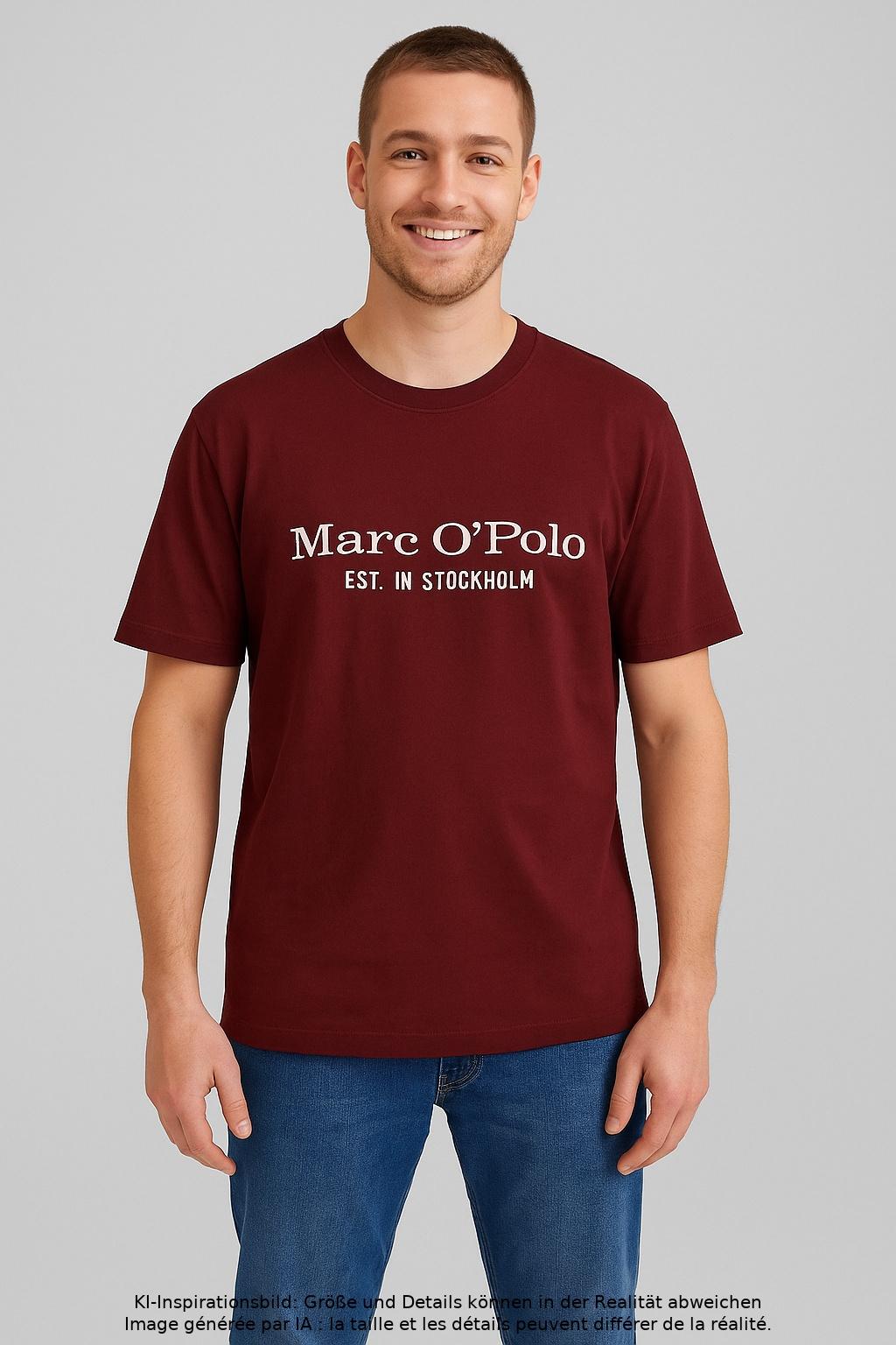 

Marc O Polo Herren T-Shirt, bordeaux, Gr. 48