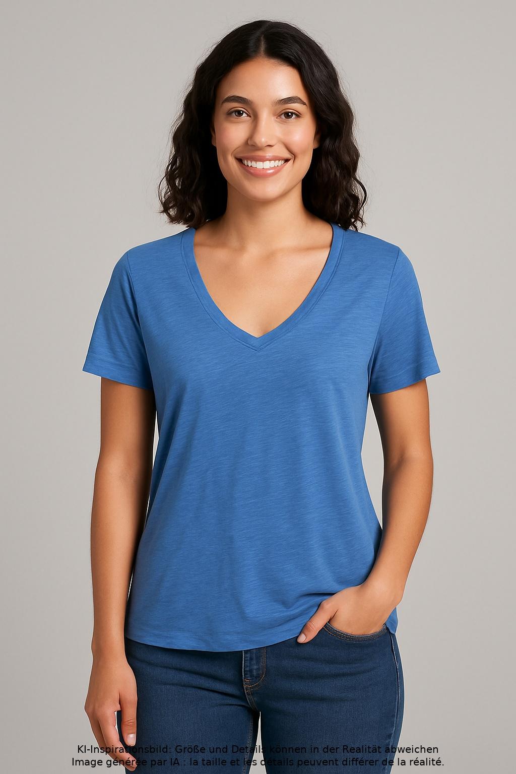 

Marc O Polo Damen T-Shirt, blau, Gr. 44