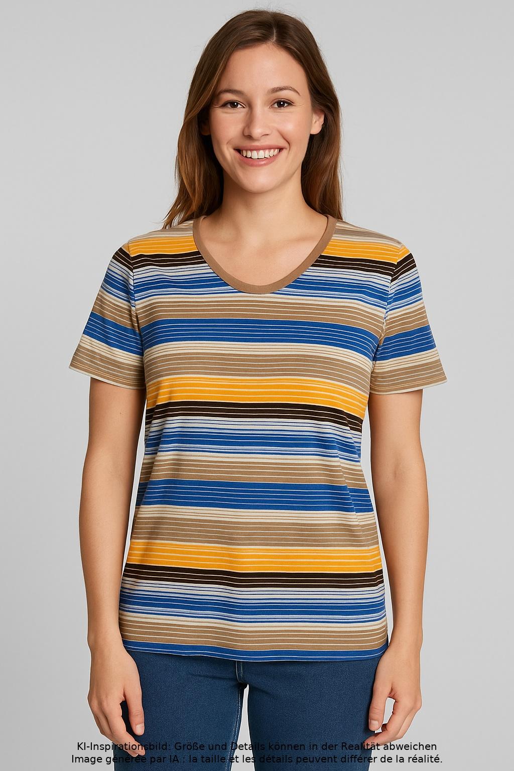 

Marc O Polo Damen T-Shirt, mehrfarbig, Gr. 42