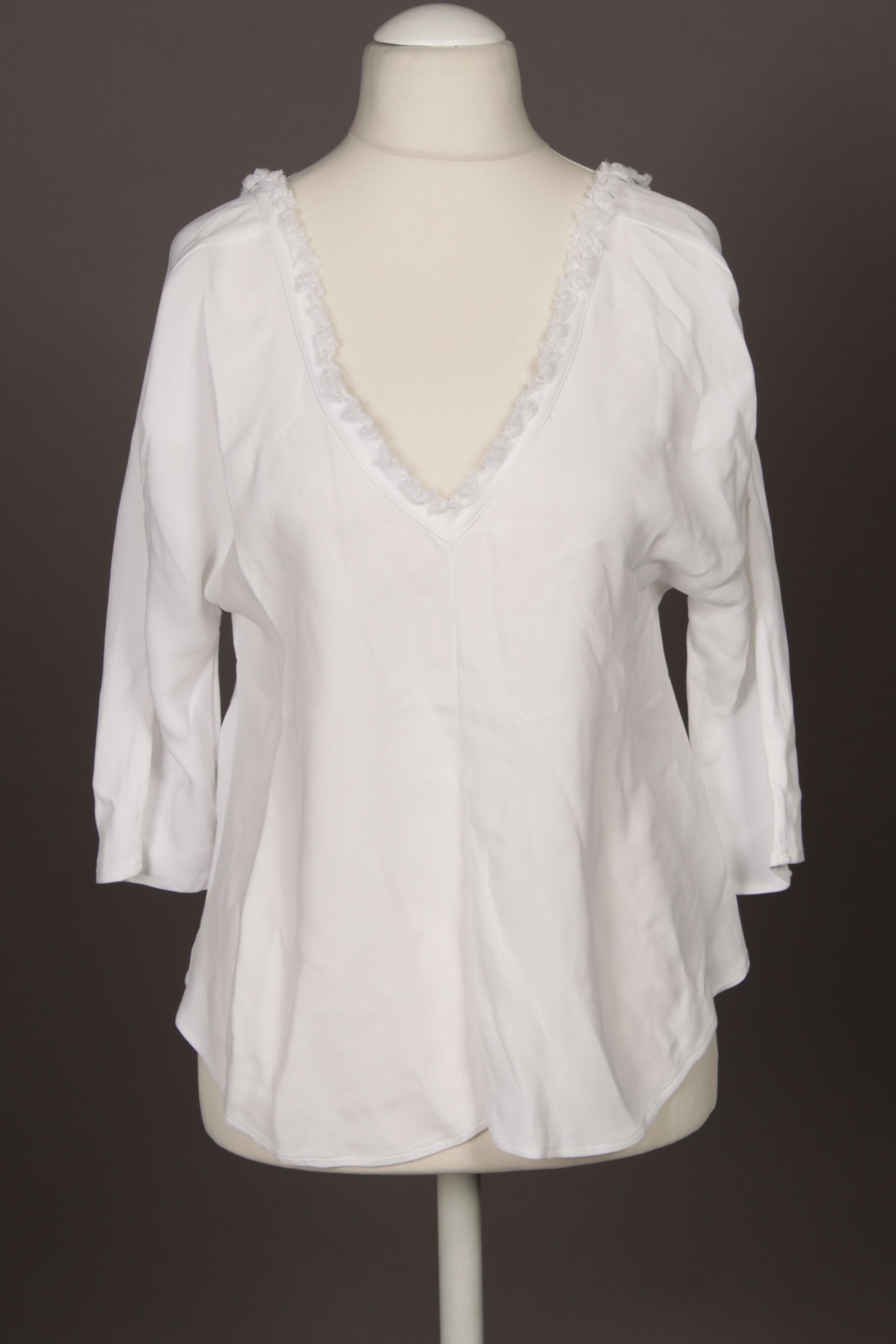 

Massimo Dutti Damen Bluse, weiß, Gr.