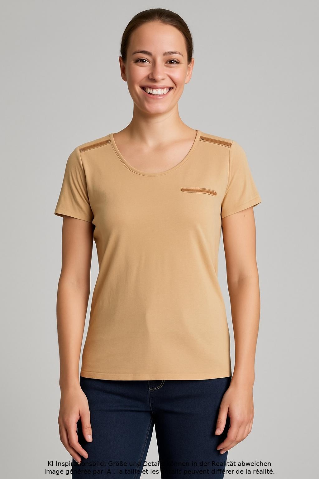 

Massimo Dutti Damen T-Shirt, beige, Gr. 36