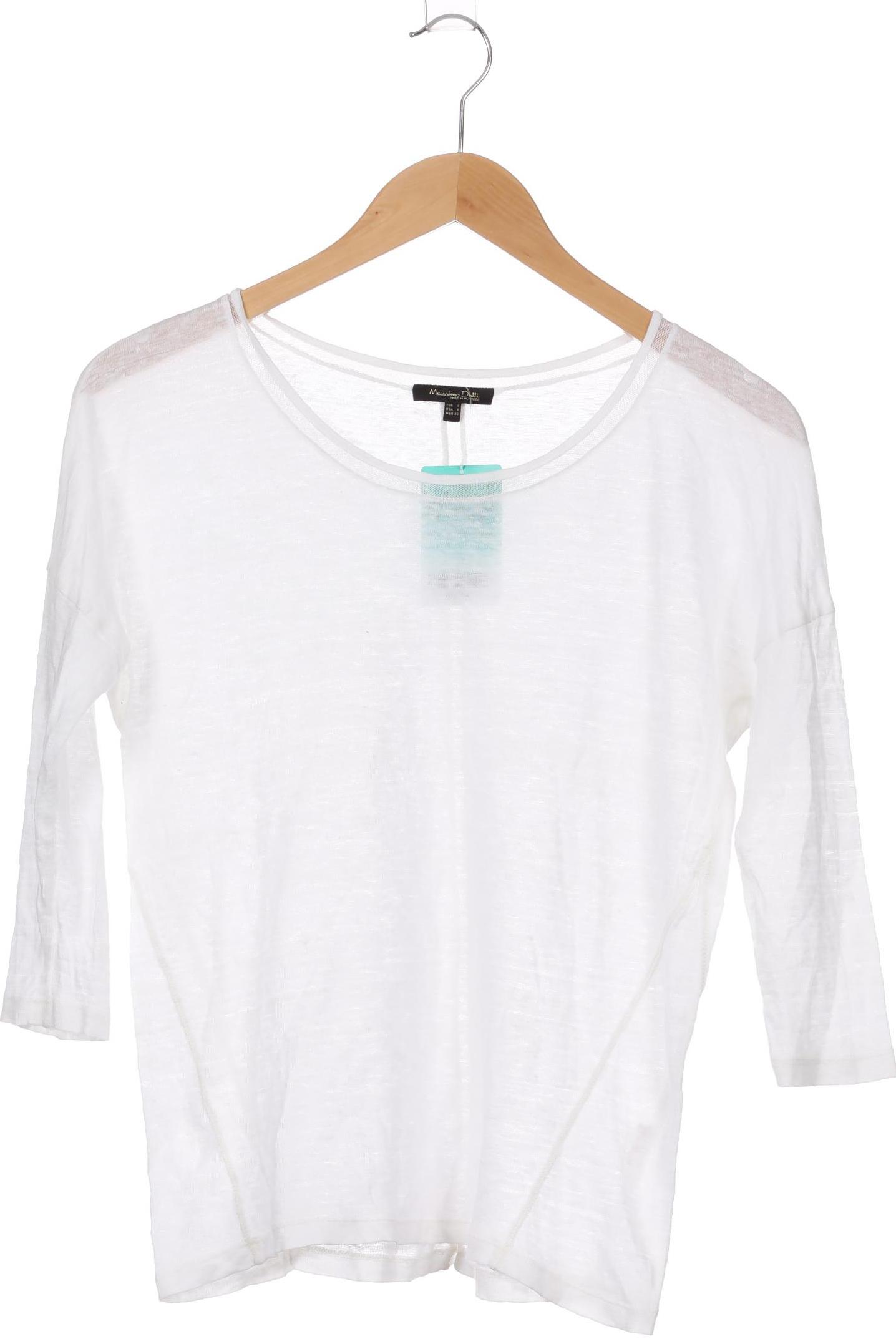 

Massimo Dutti Damen Langarmshirt, weiß, Gr. 36