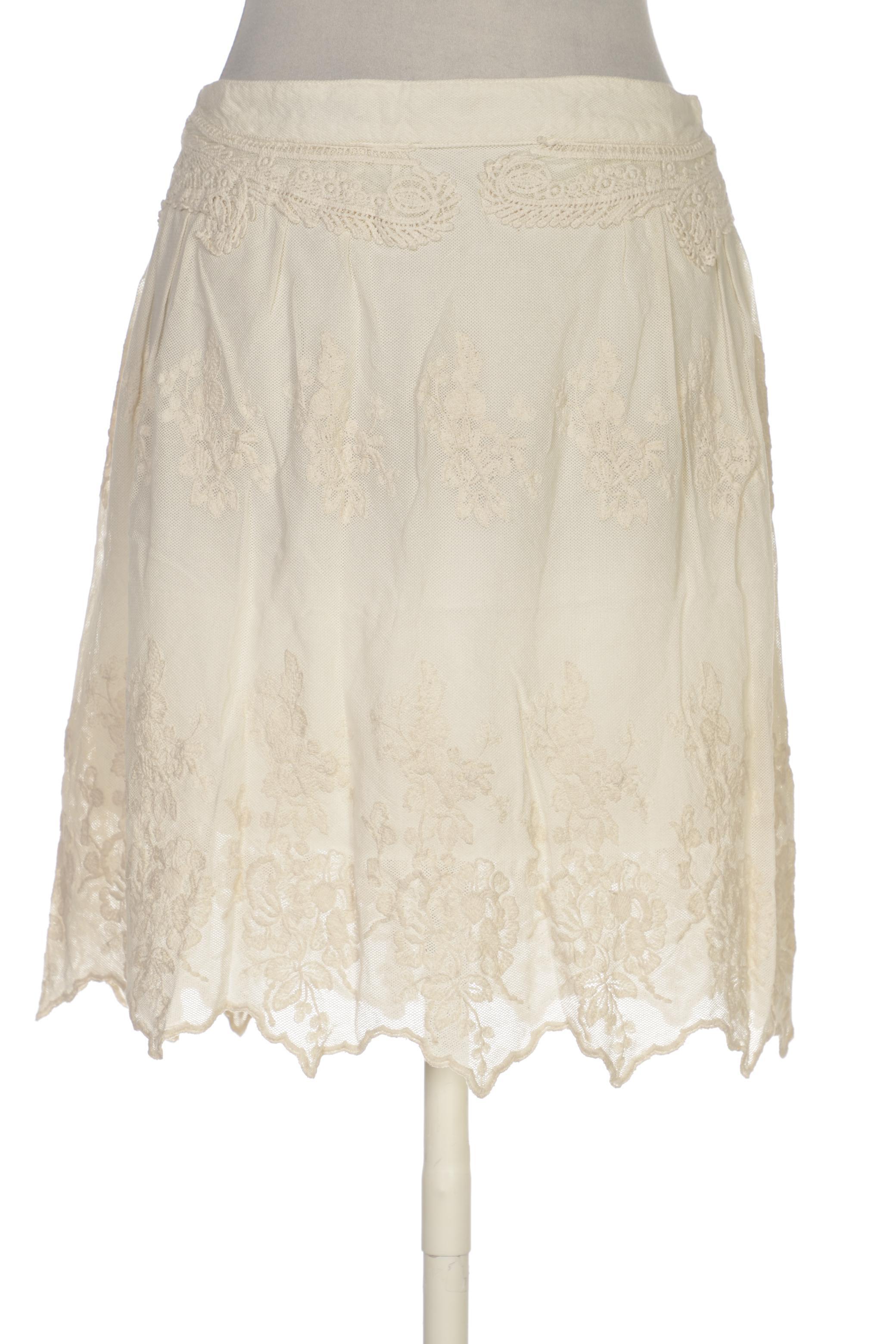 

Massimo Dutti Damen Rock, cremeweiß, Gr. 38