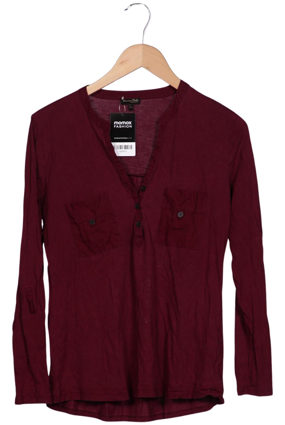 

Massimo Dutti Damen Langarmshirt, bordeaux, Gr. 42