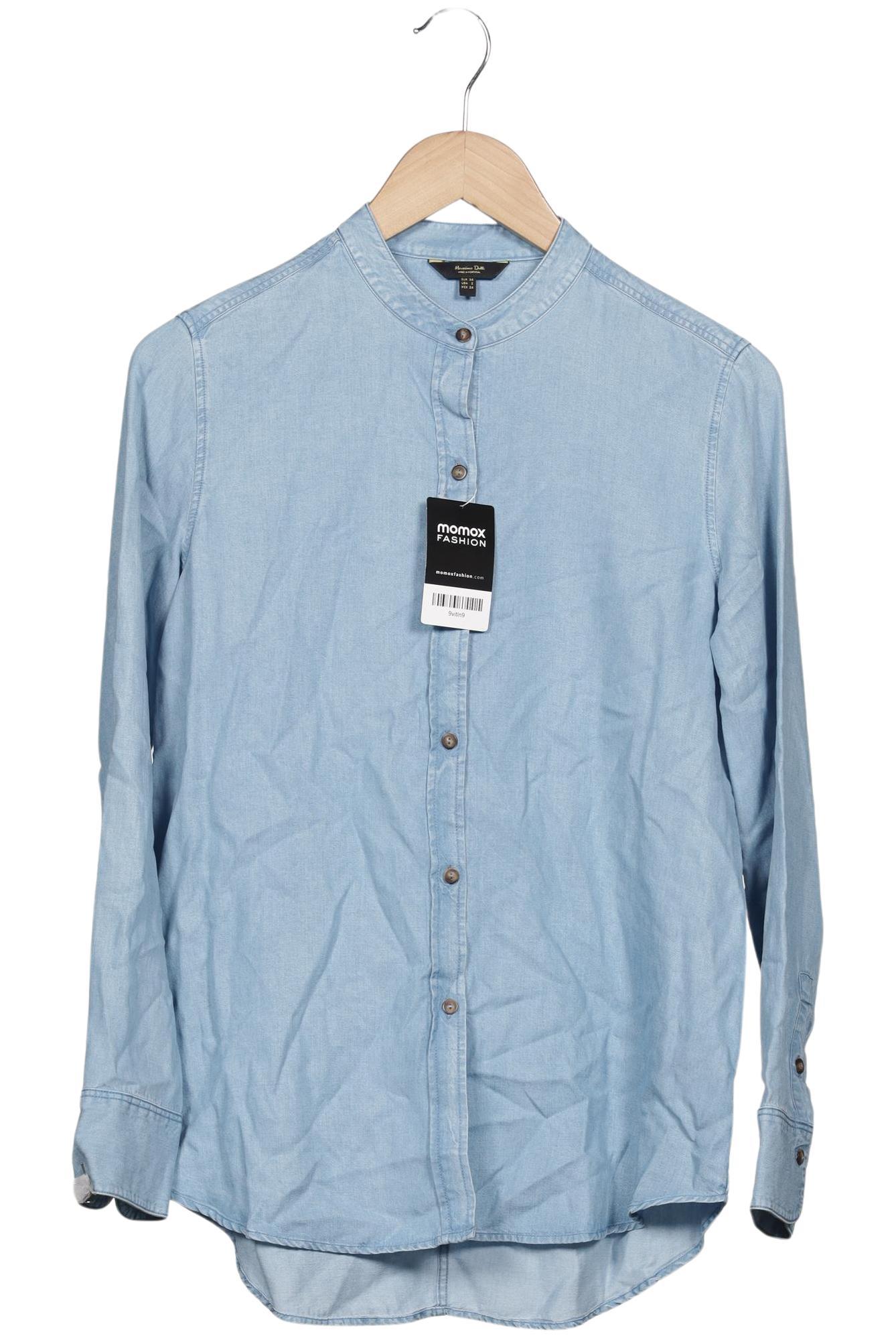 

Massimo Dutti Damen Bluse, blau, Gr. 34