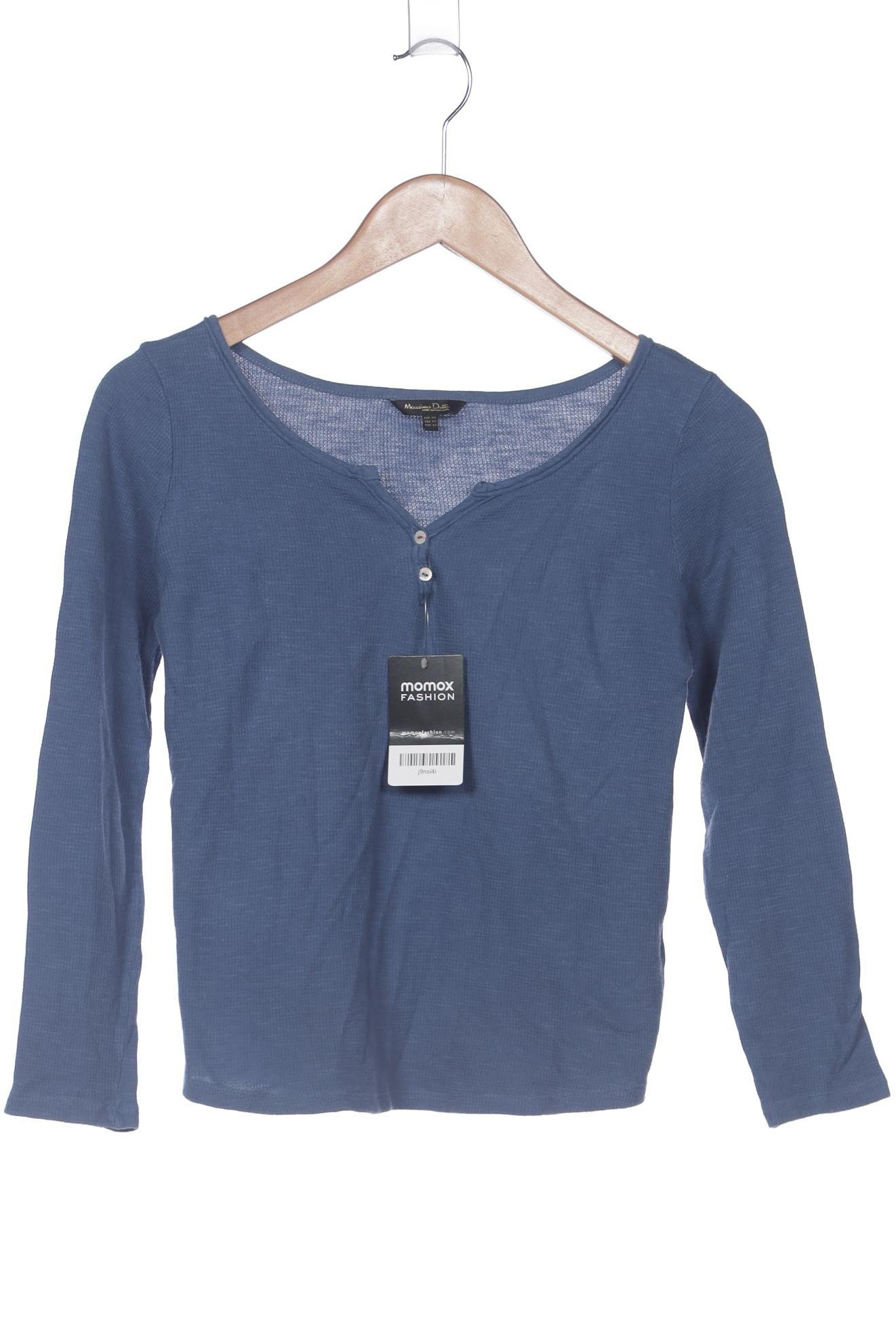 

Massimo Dutti Damen Langarmshirt, blau, Gr. 34