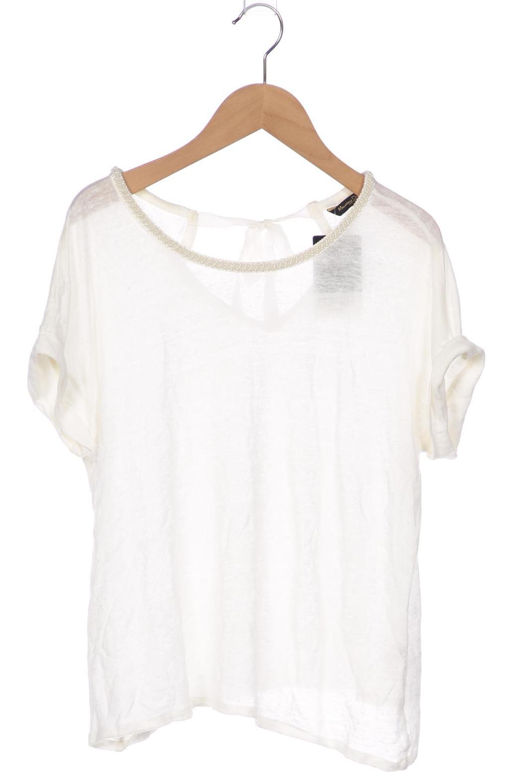 

Massimo Dutti Damen T-Shirt, cremeweiß, Gr. 34