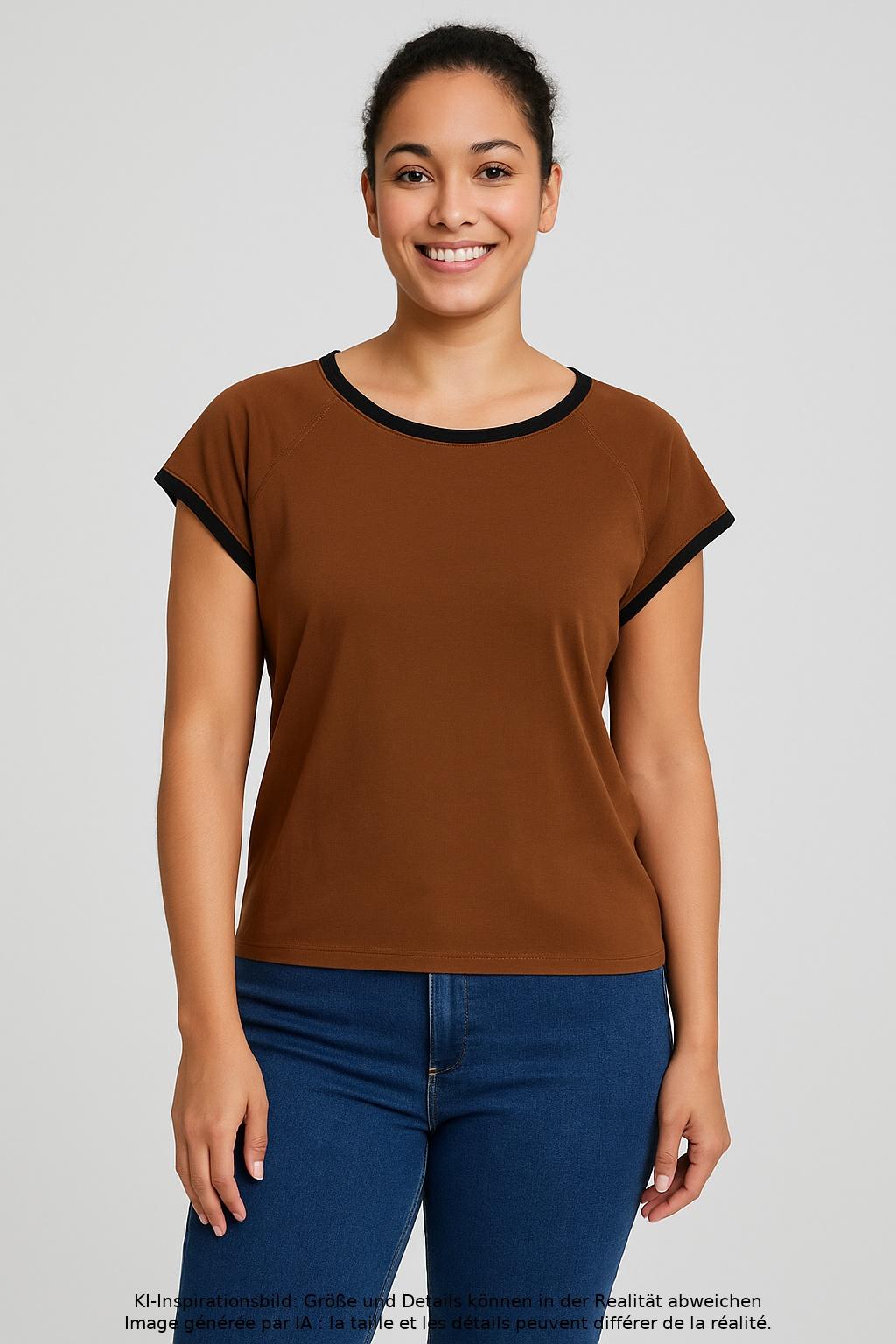 

Massimo Dutti Damen T-Shirt, braun, Gr. 44