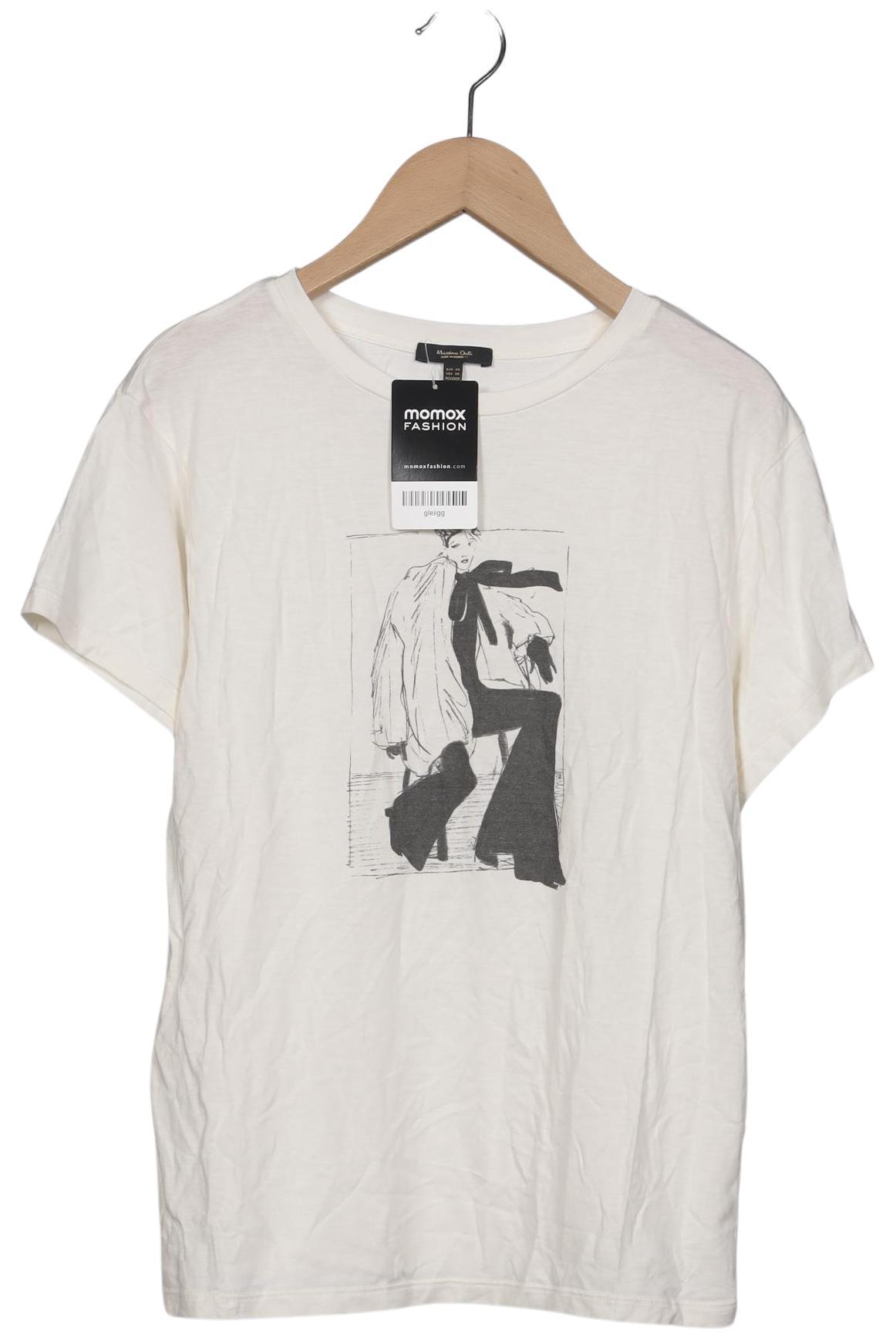 

Massimo Dutti Damen T-Shirt, cremeweiß, Gr. 34