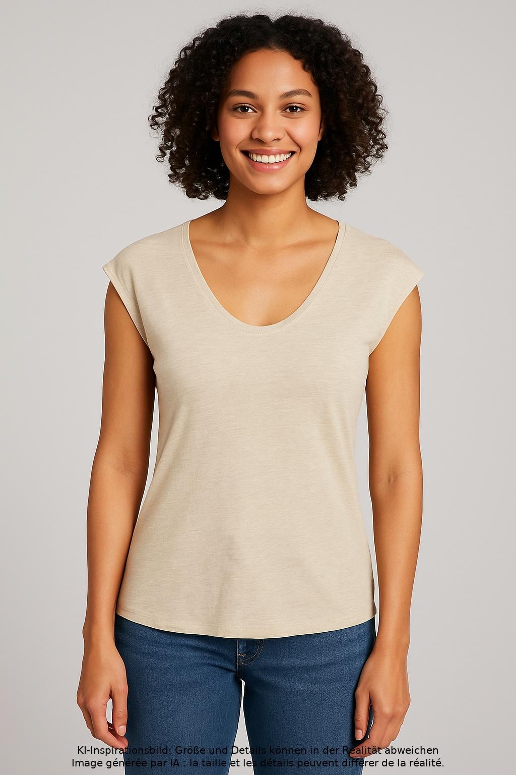 

Massimo Dutti Damen T-Shirt, beige, Gr. 38