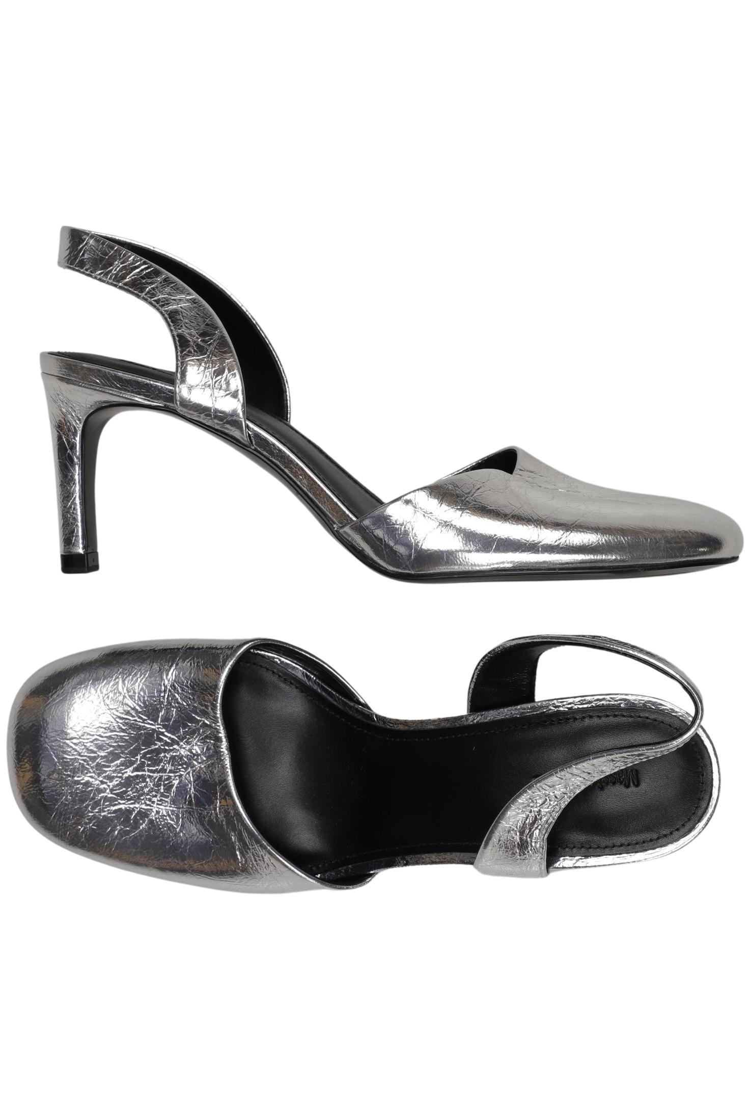 

Massimo Dutti Damen Sandale, silber, Gr. 40