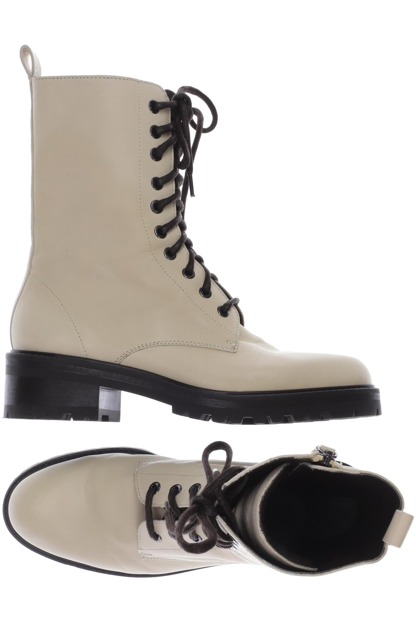 

Massimo Dutti Damen Stiefelette, cremeweiß