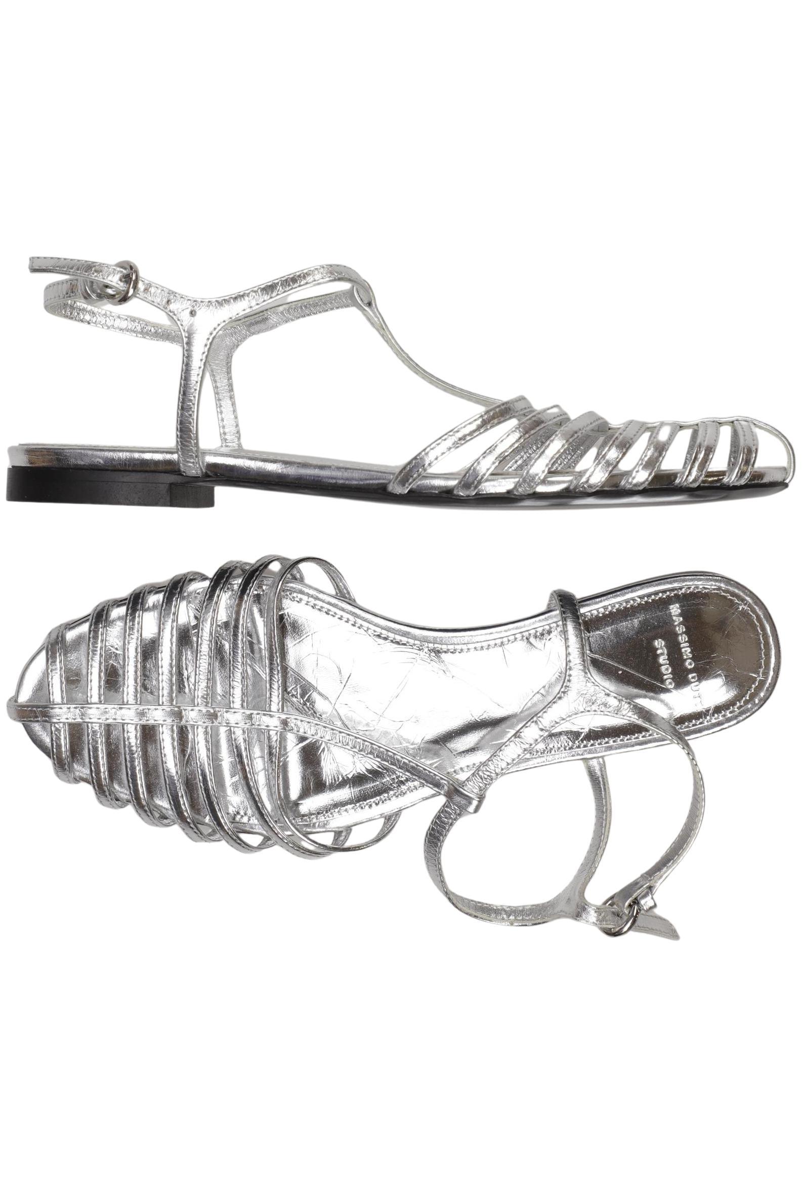 

Massimo Dutti Damen Sandale, silber, Gr. 35