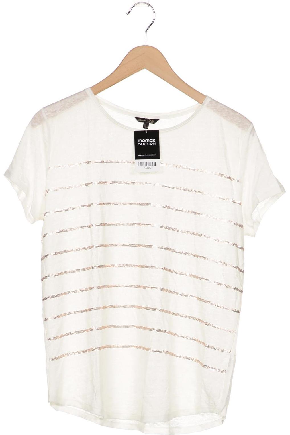 

Massimo Dutti Damen T-Shirt, cremeweiß, Gr. 42