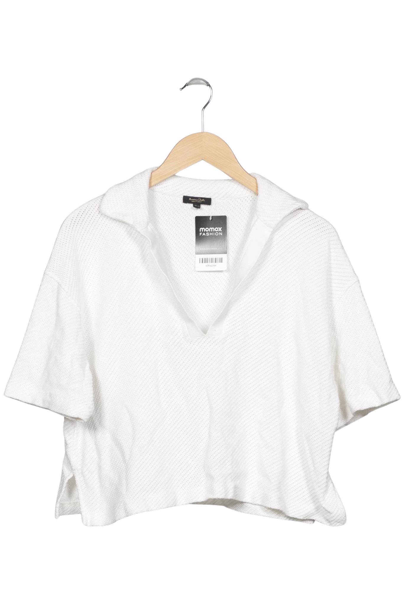 

Massimo Dutti Damen Poloshirt, weiß, Gr. 36