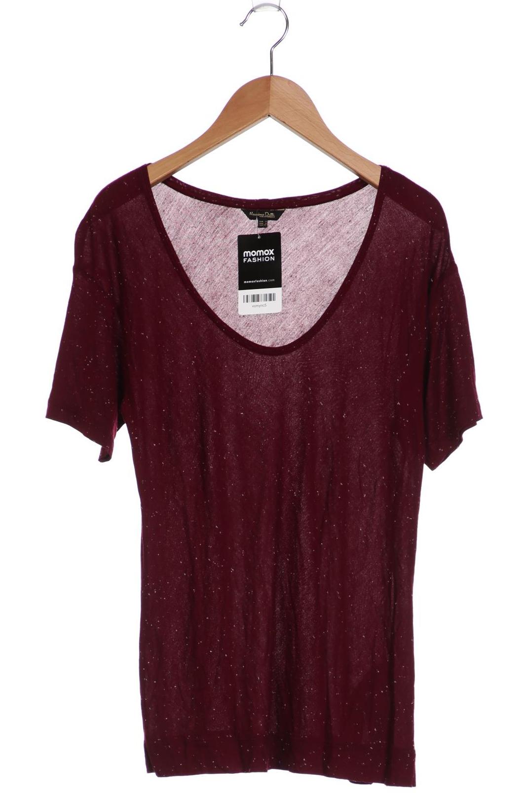 

Massimo Dutti Damen T-Shirt, bordeaux, Gr. 36