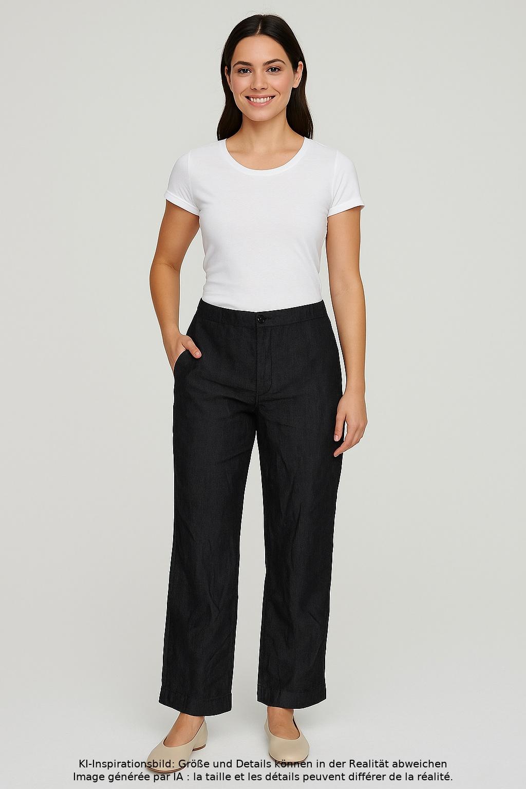 

Massimo Dutti Damen Stoffhose, marineblau, Gr. 36