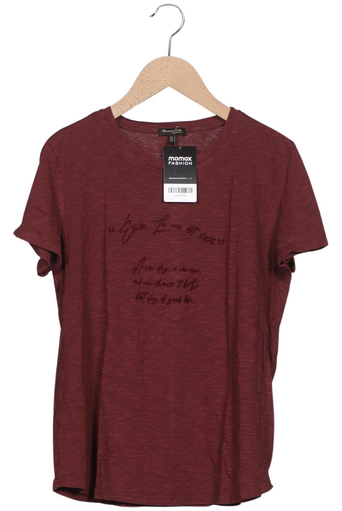

Massimo Dutti Damen T-Shirt, bordeaux, Gr. 38