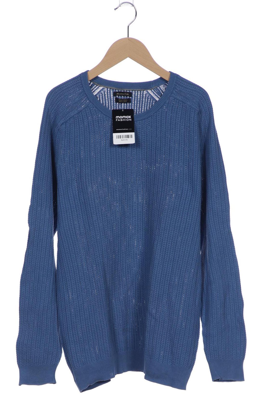 

Massimo Dutti Herren Pullover, blau, Gr. 52