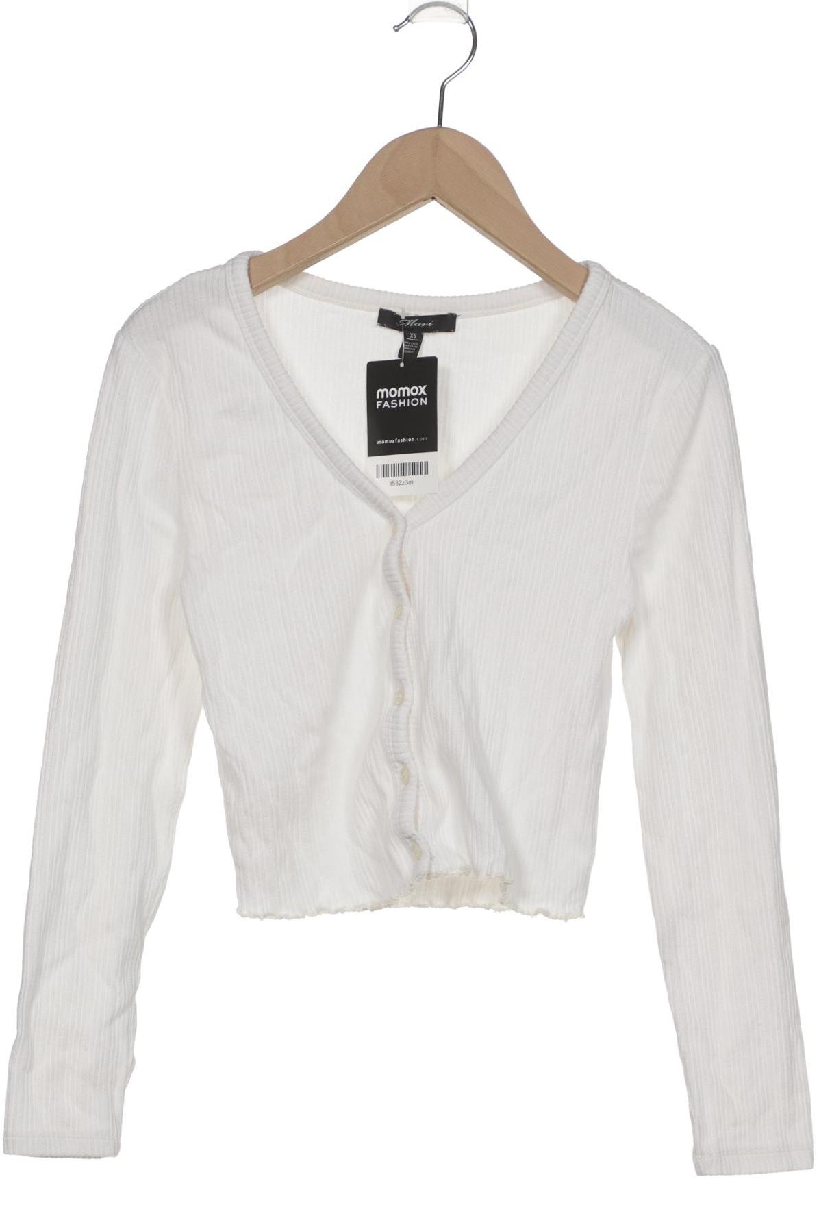 

mavi Damen Strickjacke, weiß, Gr. 34