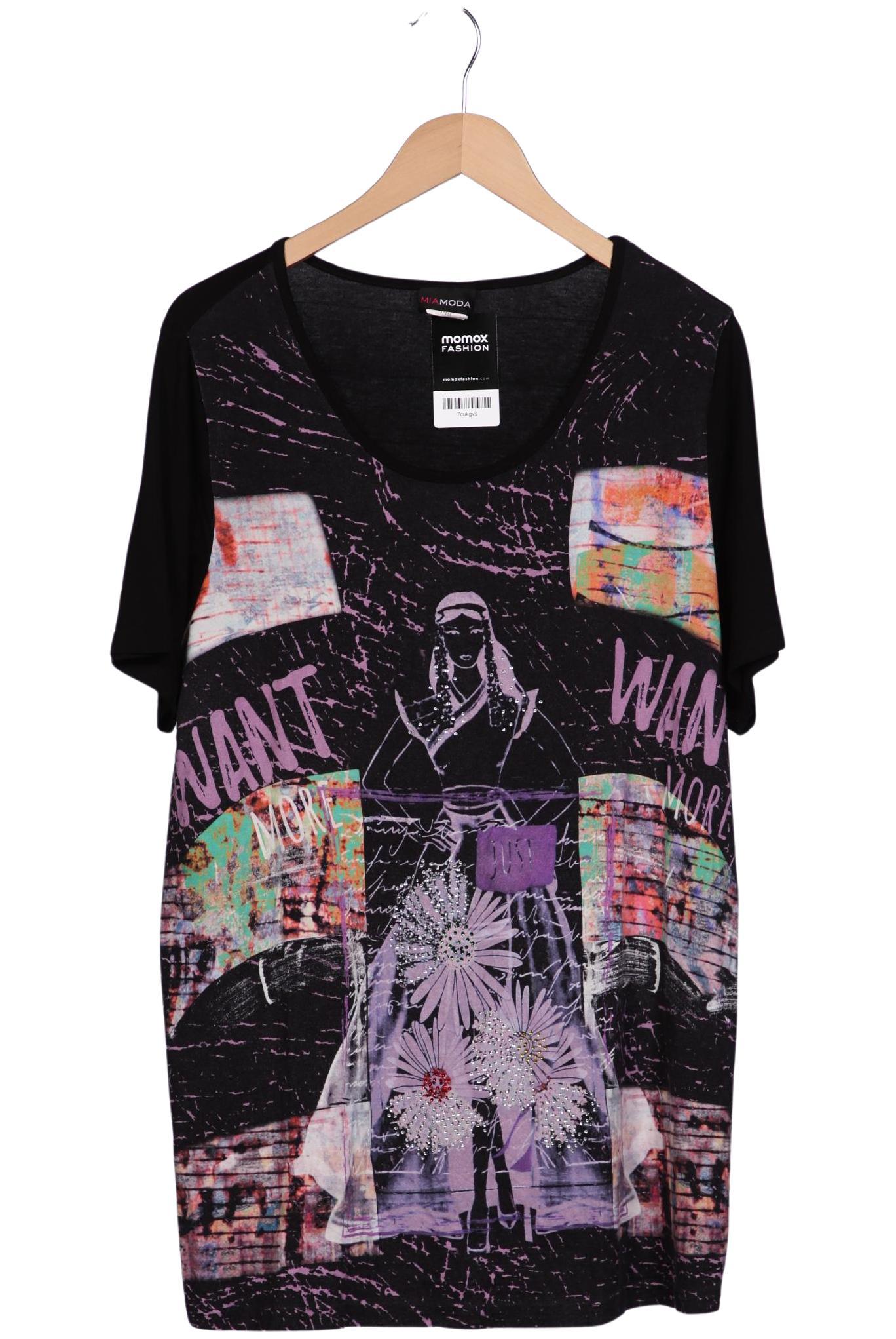 

Miamoda Damen T-Shirt, schwarz, Gr. 48