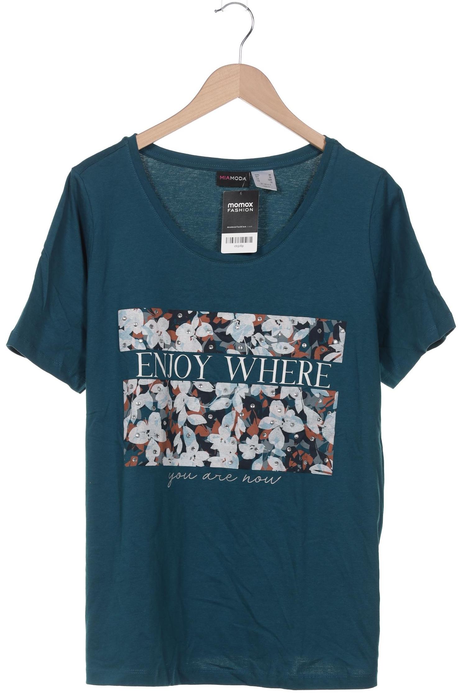 

Miamoda Damen T-Shirt, türkis, Gr. 48