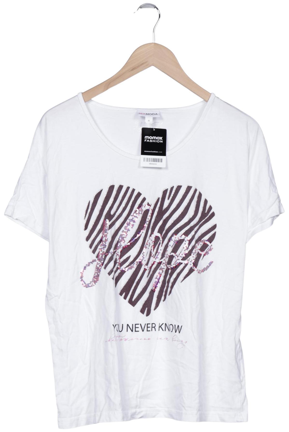 

Miamoda Damen T-Shirt, weiß, Gr. 44