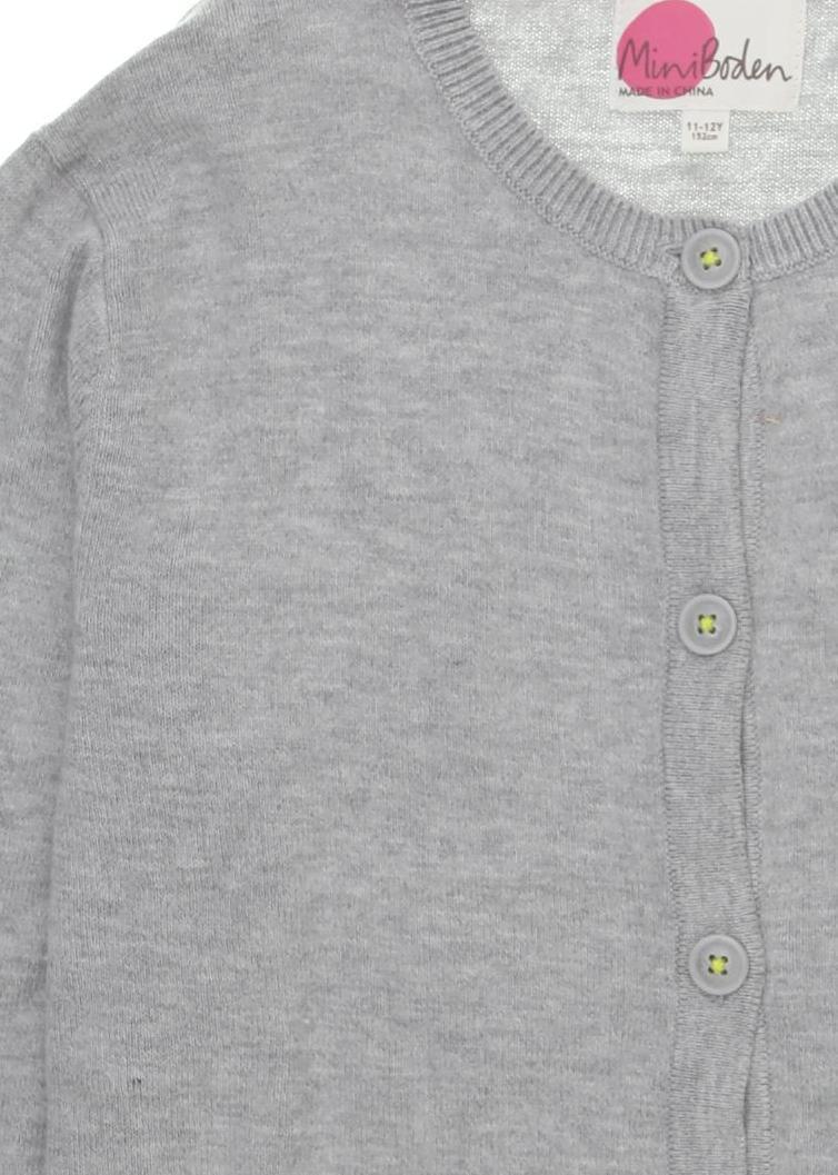 Thumbnail - Mini Boden Mädchen Strickjacke, grau, Gr. 152