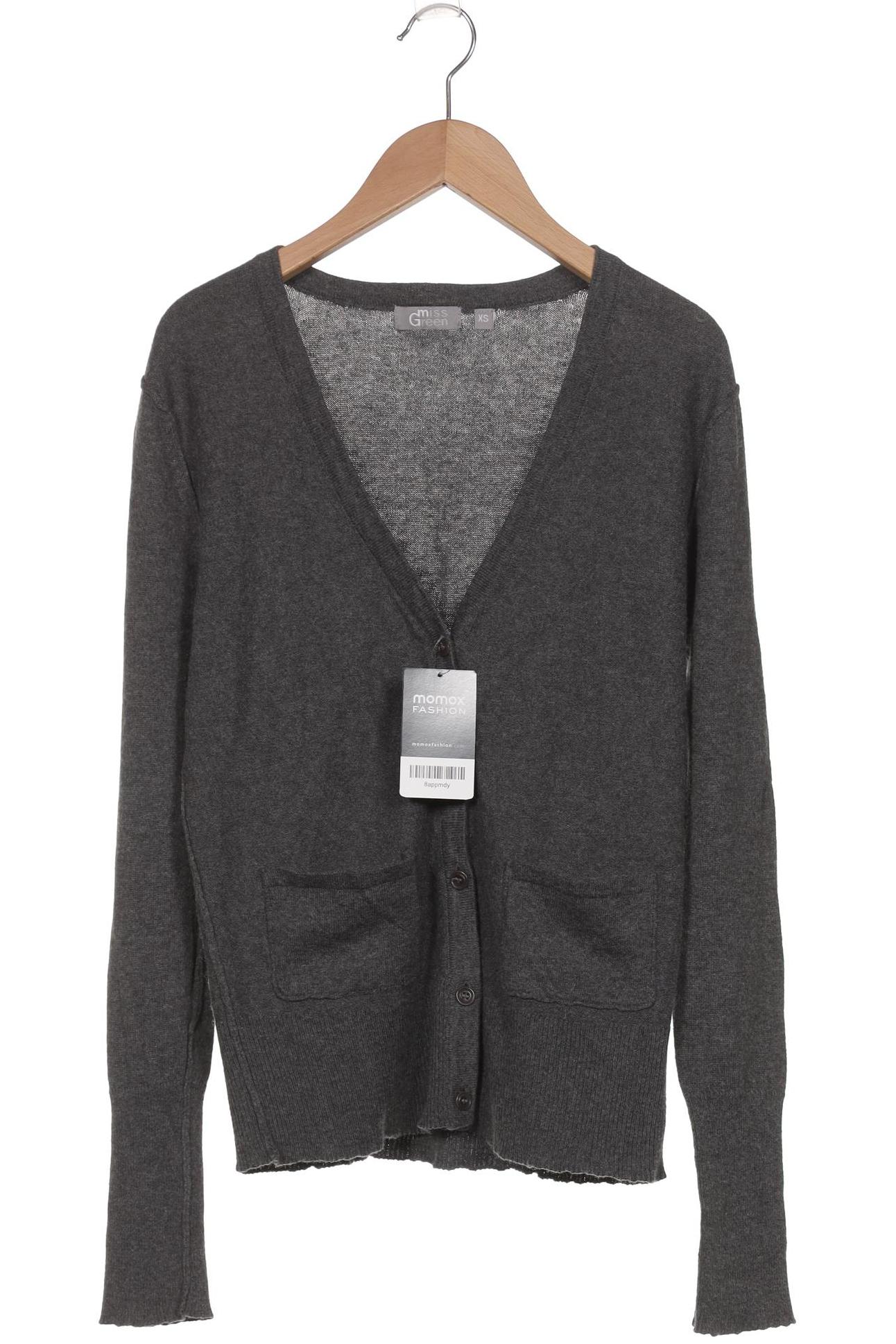 

Miss Green Damen Strickjacke, grau, Gr. 34