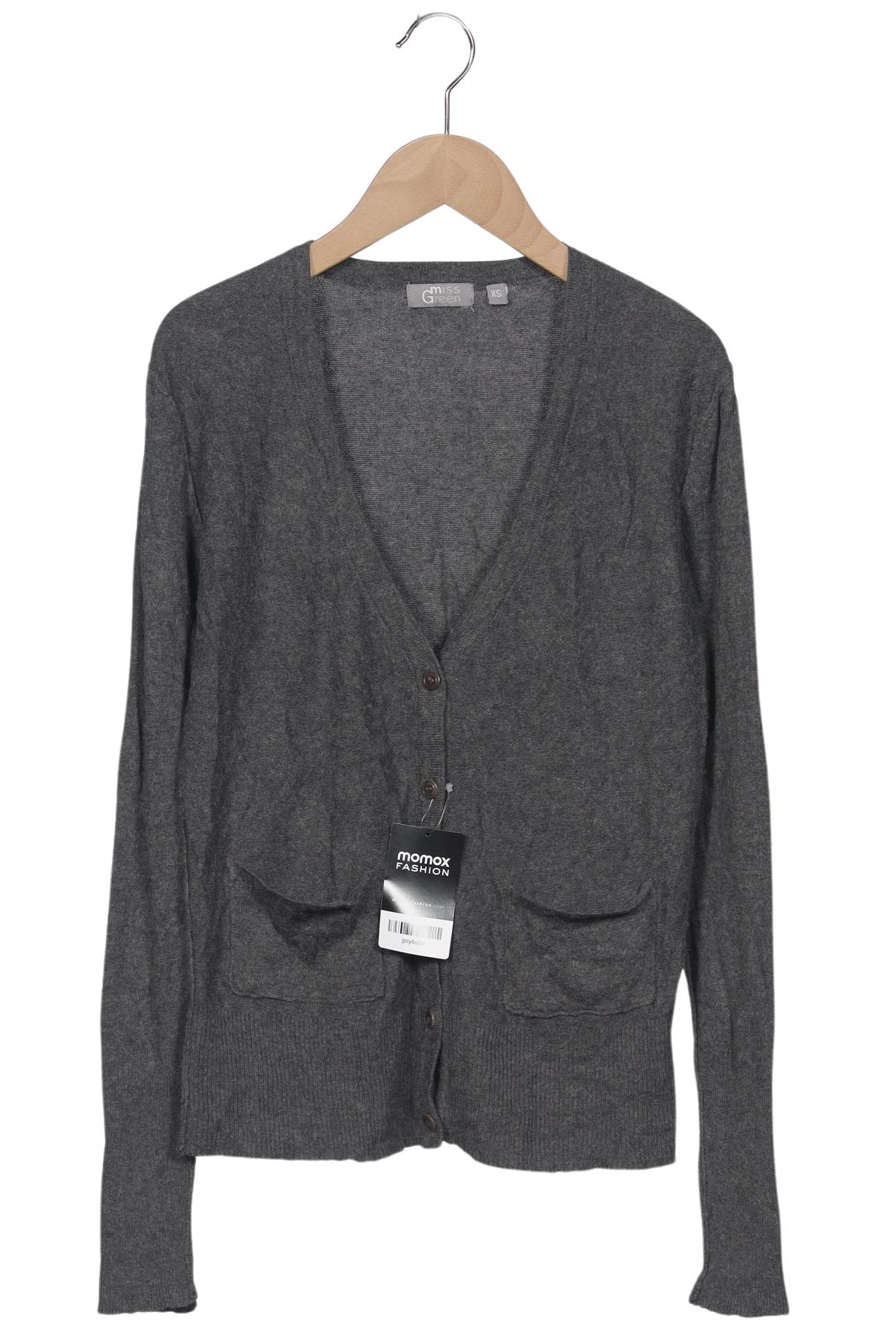 

Miss Green Damen Strickjacke, grau, Gr. 34