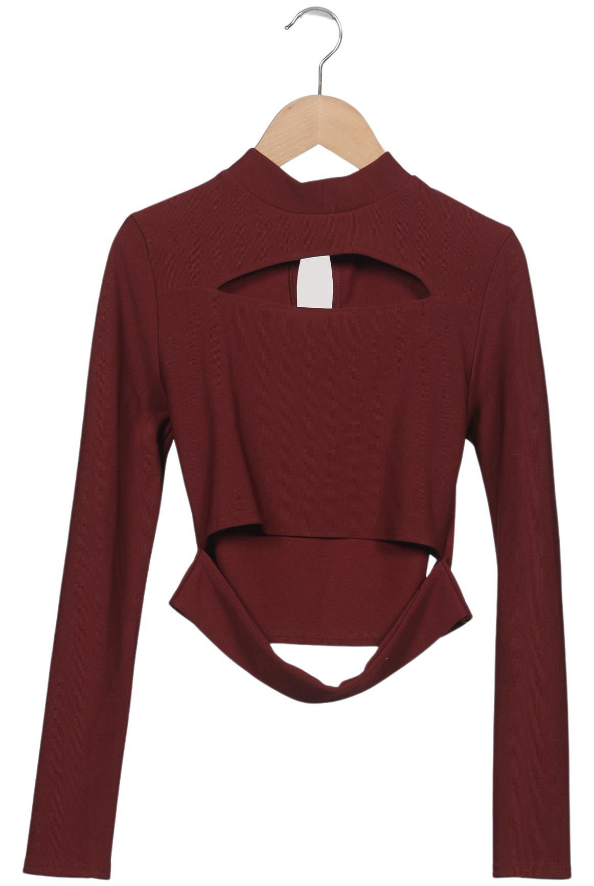 

Missguided Damen Langarmshirt, bordeaux, Gr. 36