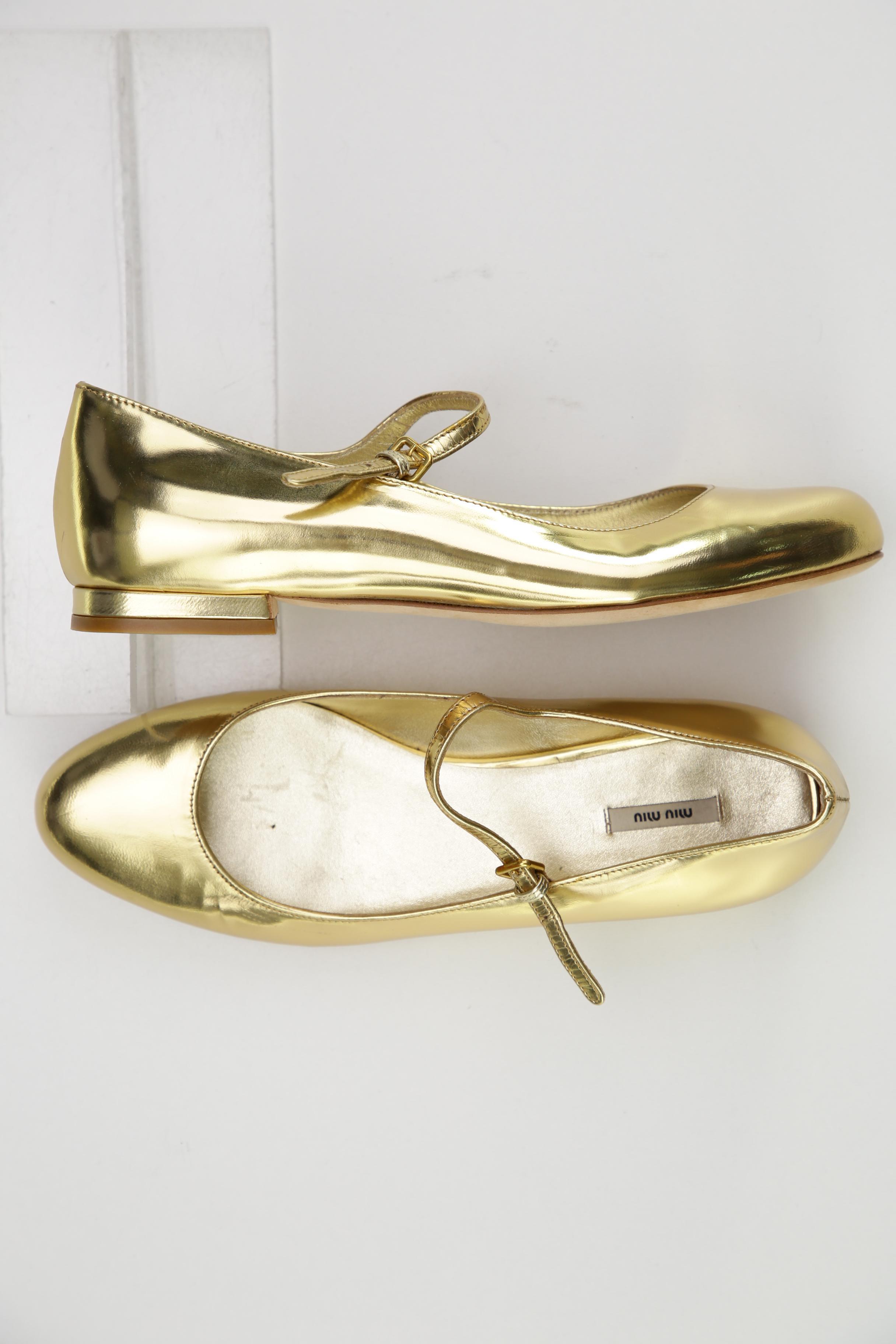 

Miu Miu Damen Ballerinas, gelb, Gr. 36.5