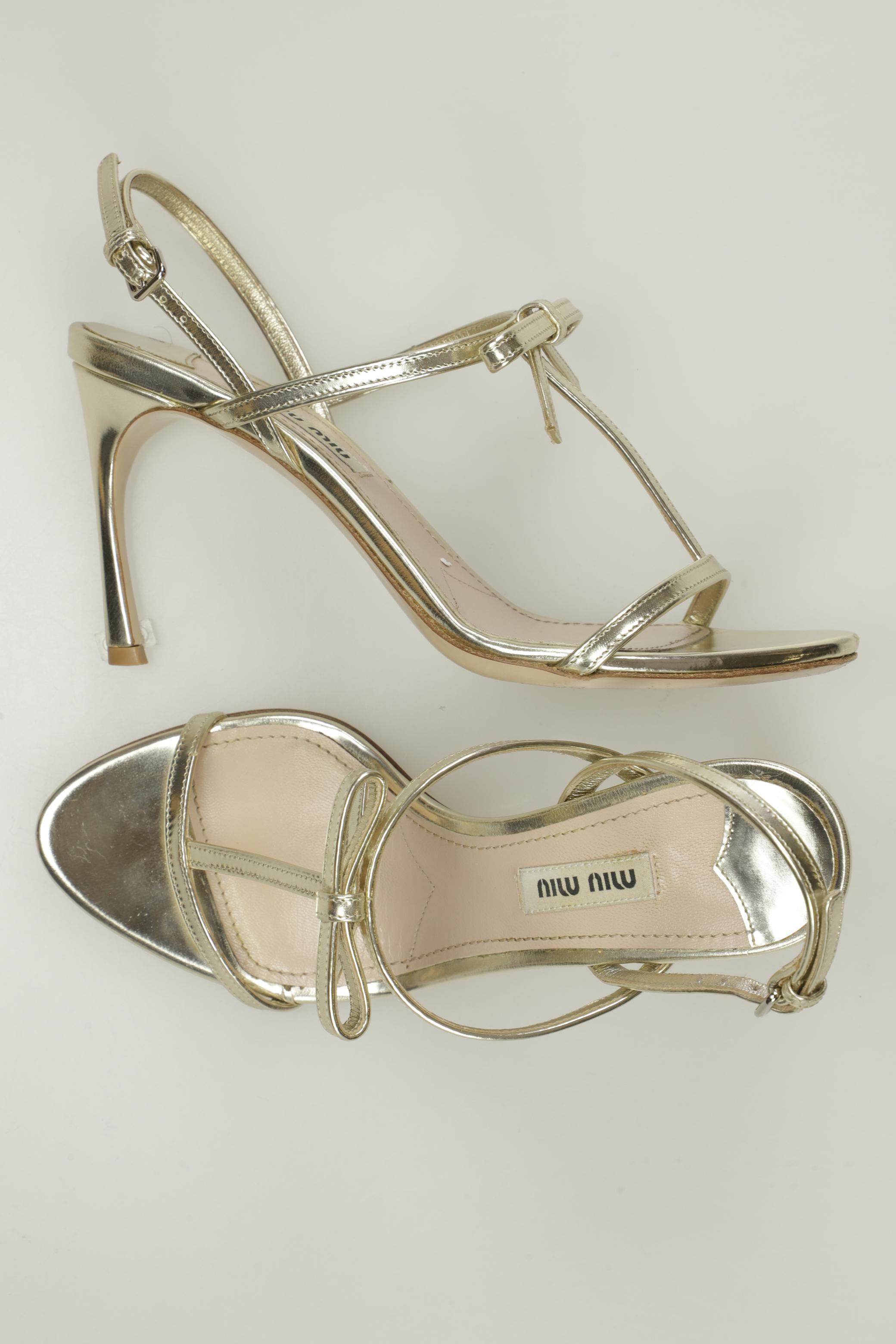 

Miu Miu Damen Sandale, gold