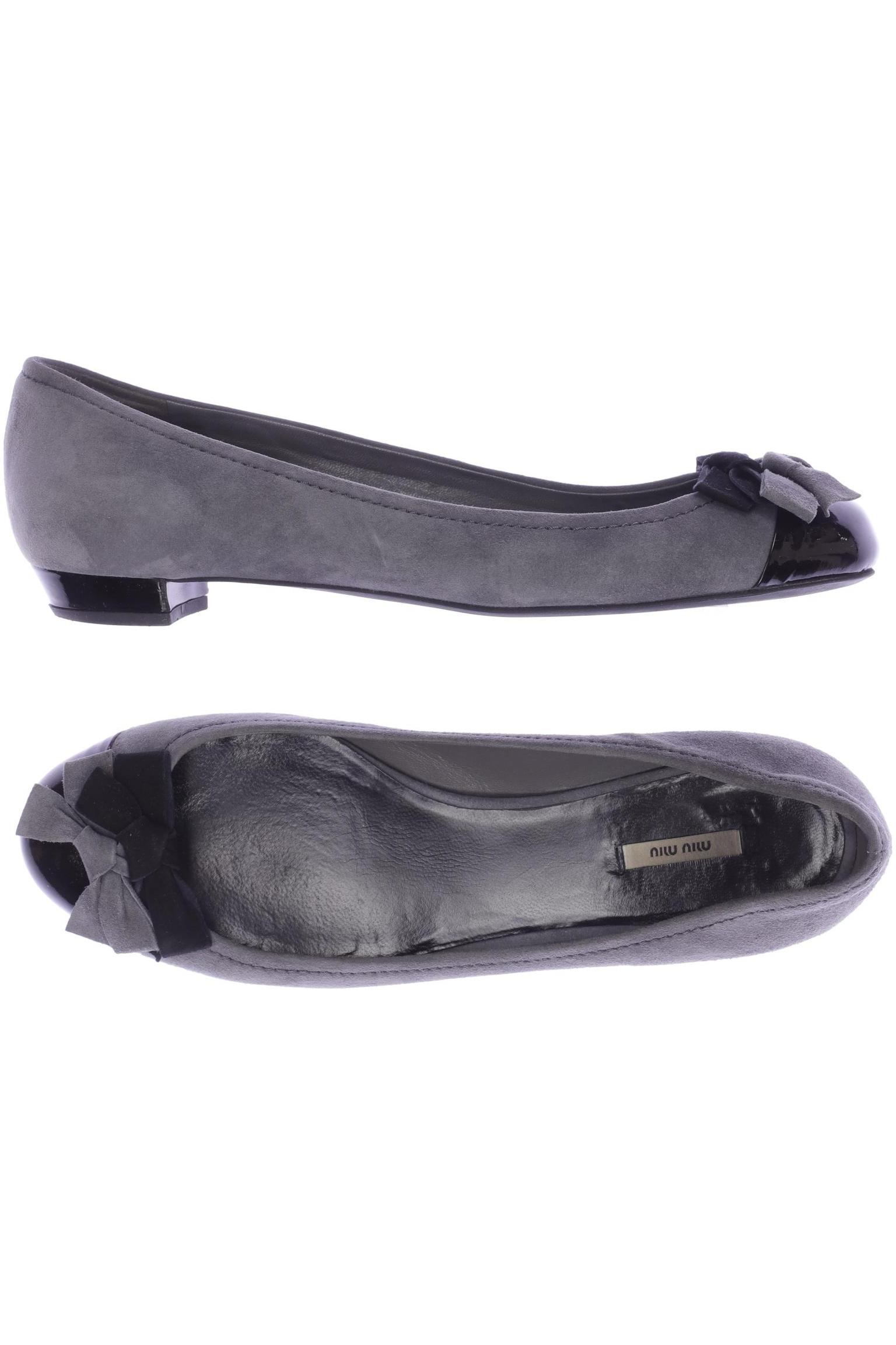 

Miu Miu Damen Ballerinas, grau, Gr. 37.5