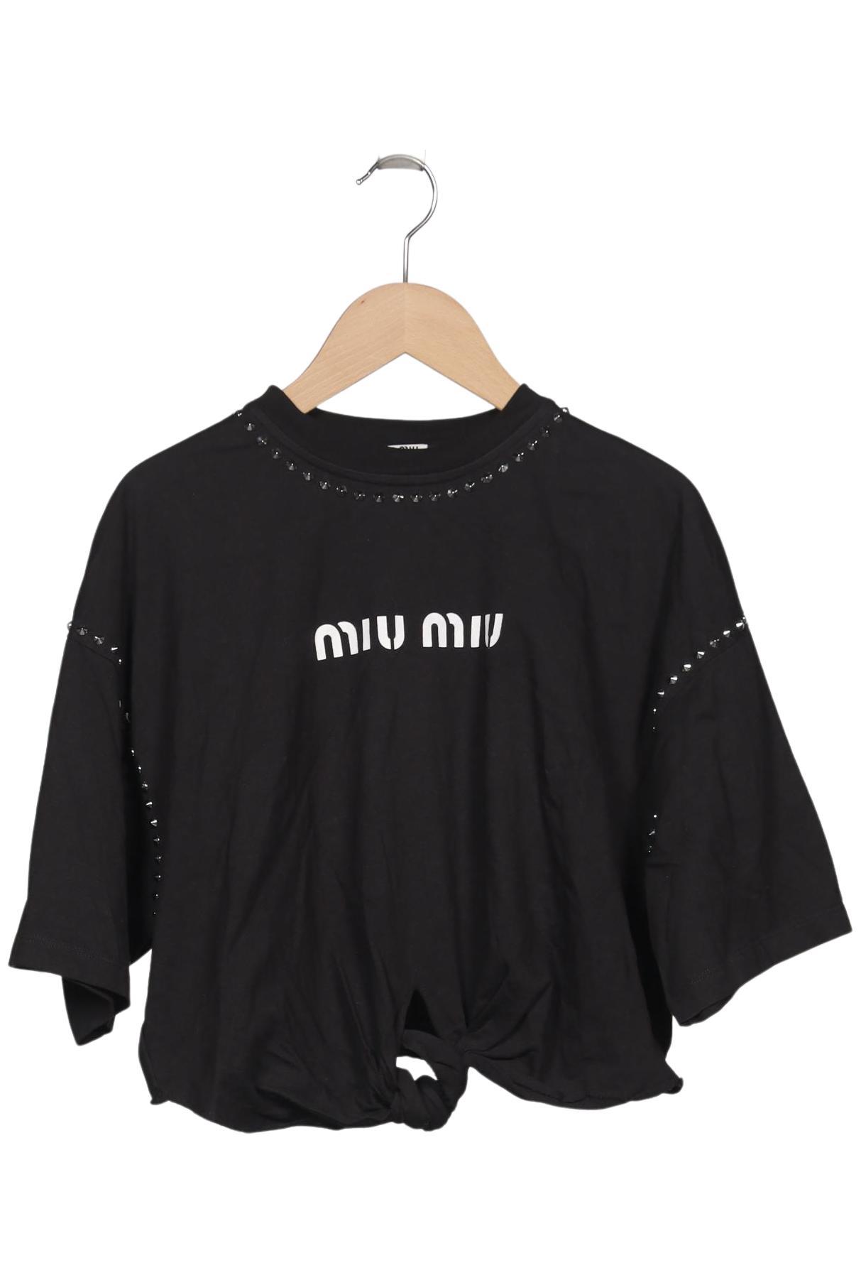 

Miu Miu Damen T-Shirt, schwarz, Gr. 34