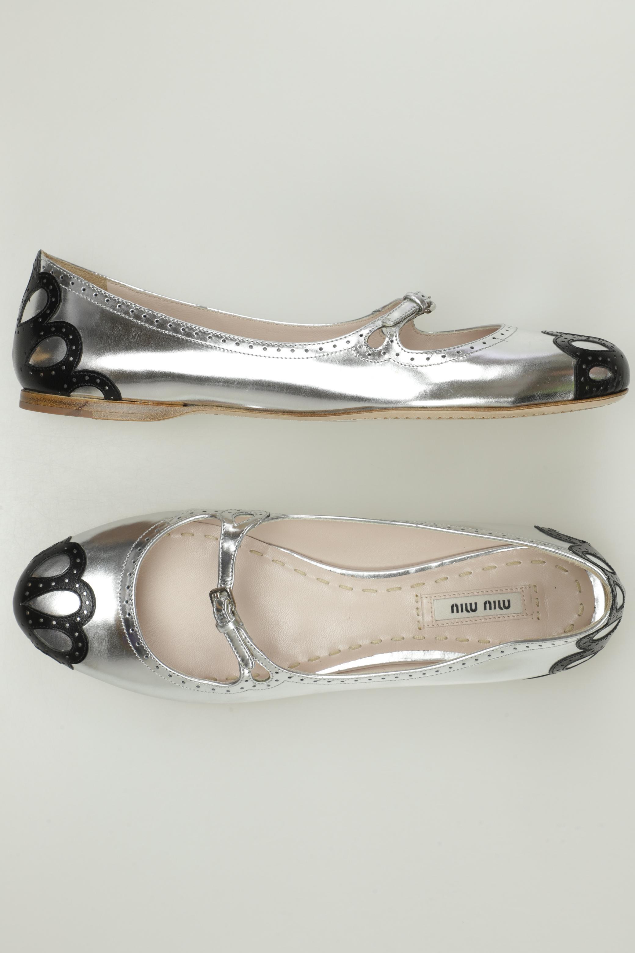 

Miu Miu Damen Ballerinas, silber, Gr. 40