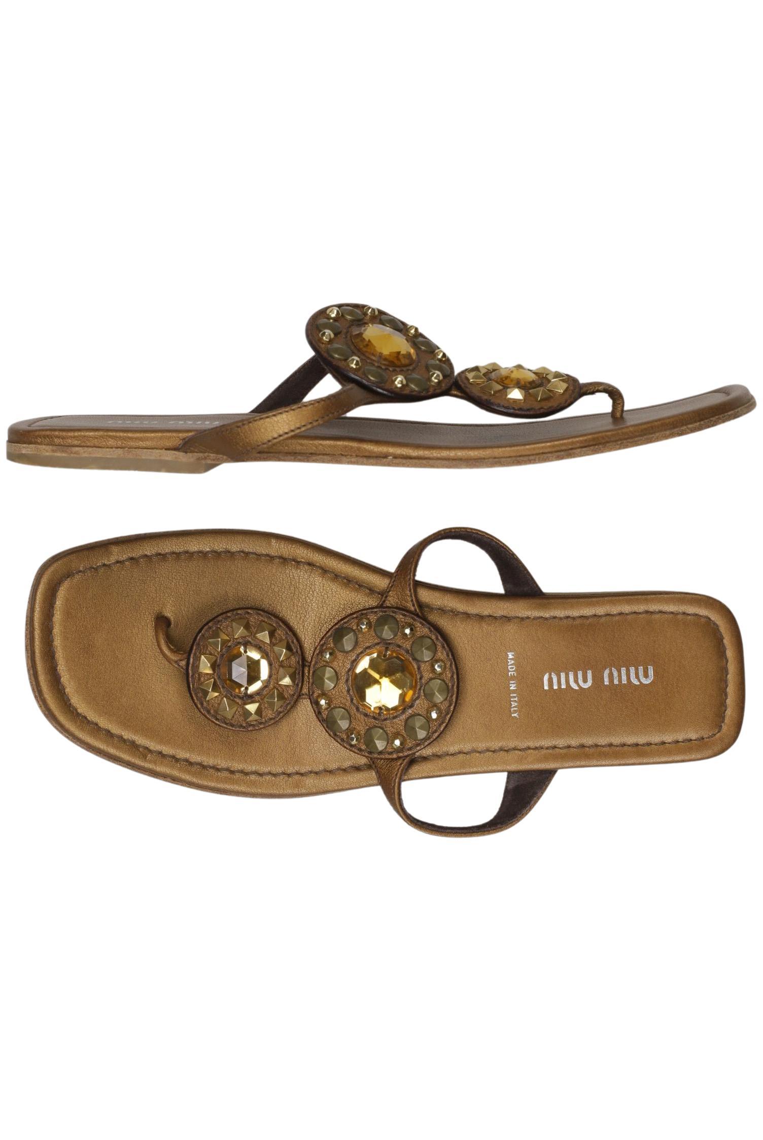

Miu Miu Damen Sandale, gold, Gr. 39