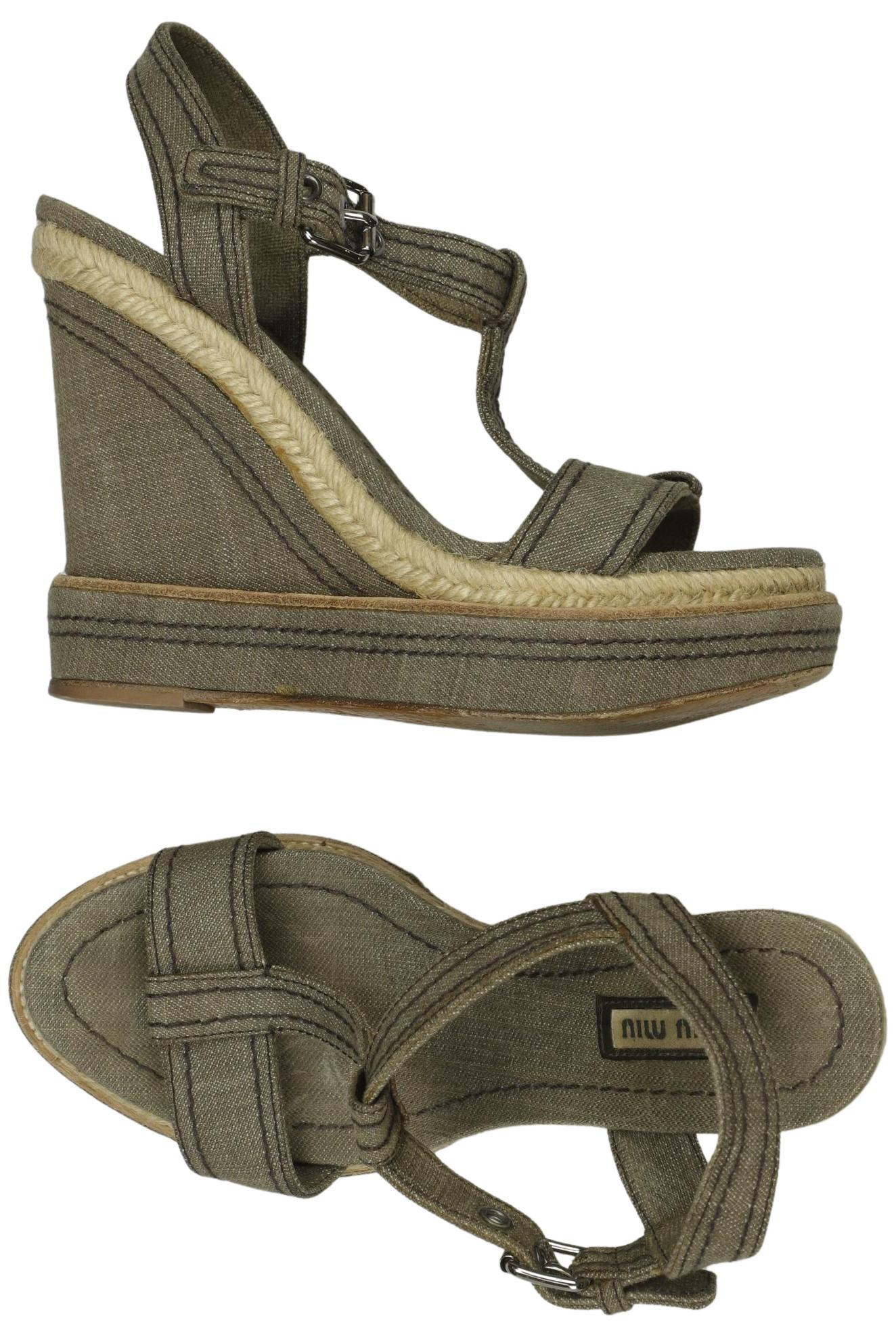 

Miu Miu Damen Sandale, grün, Gr. 36.5