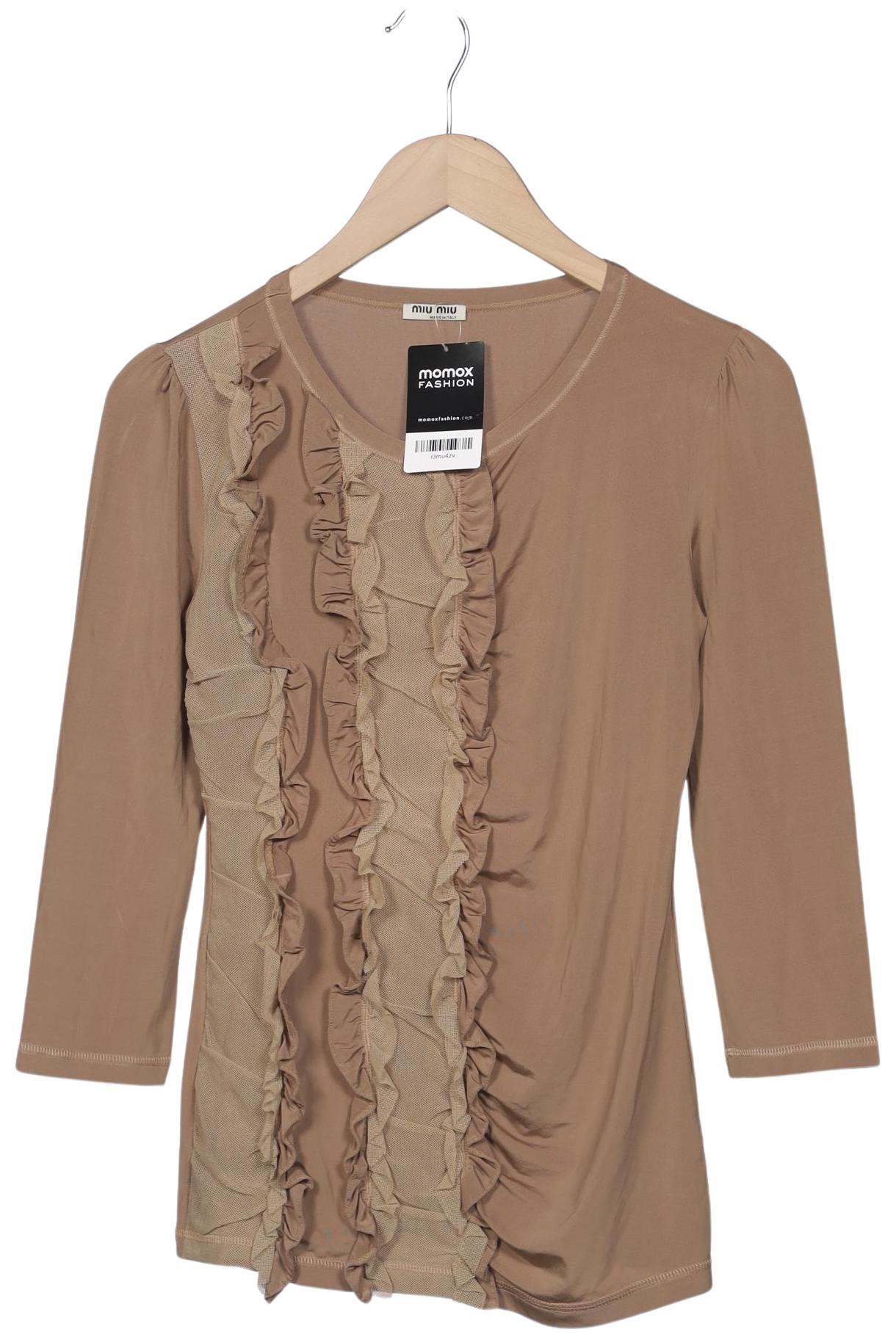 

Miu Miu Damen Langarmshirt, beige, Gr. 36