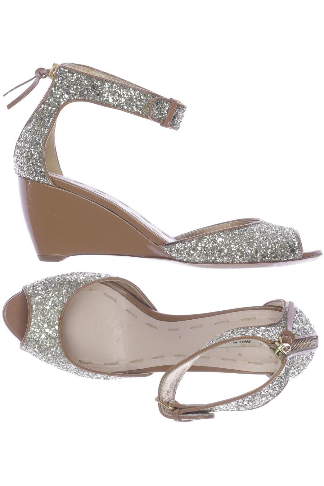 

Miu Miu Damen Sandale, gold, Gr. 37.5